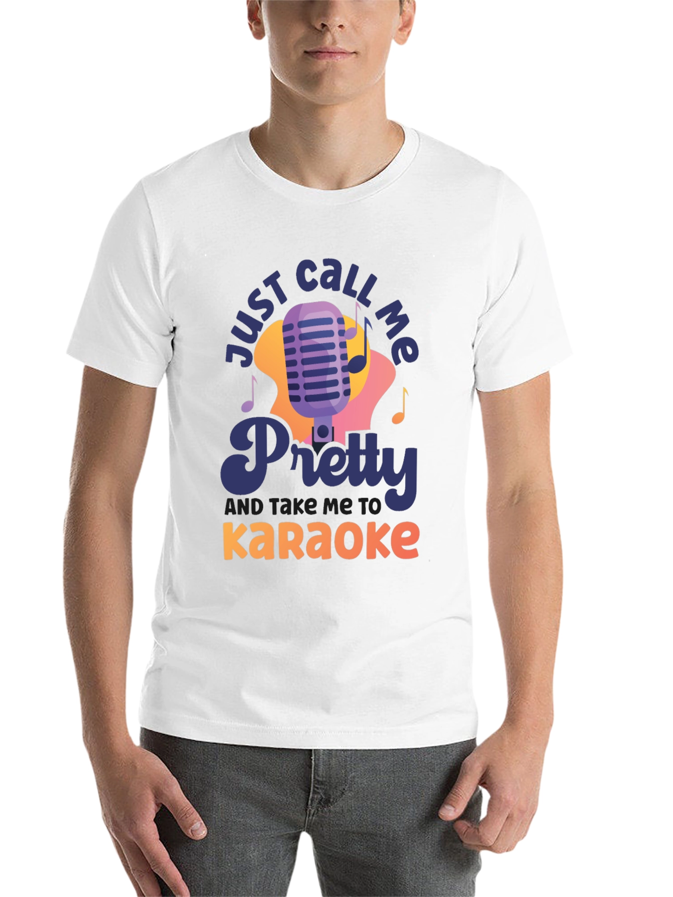 Black Just Call Me Pretty Karaoke T-Shirt view 14