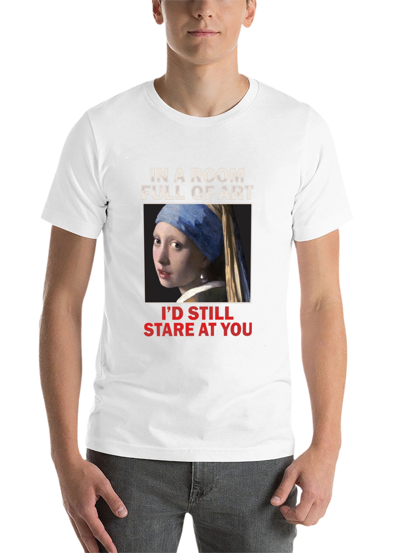 Black Art Lover's T-Shirt: Girl with a Pearl Earring view 14