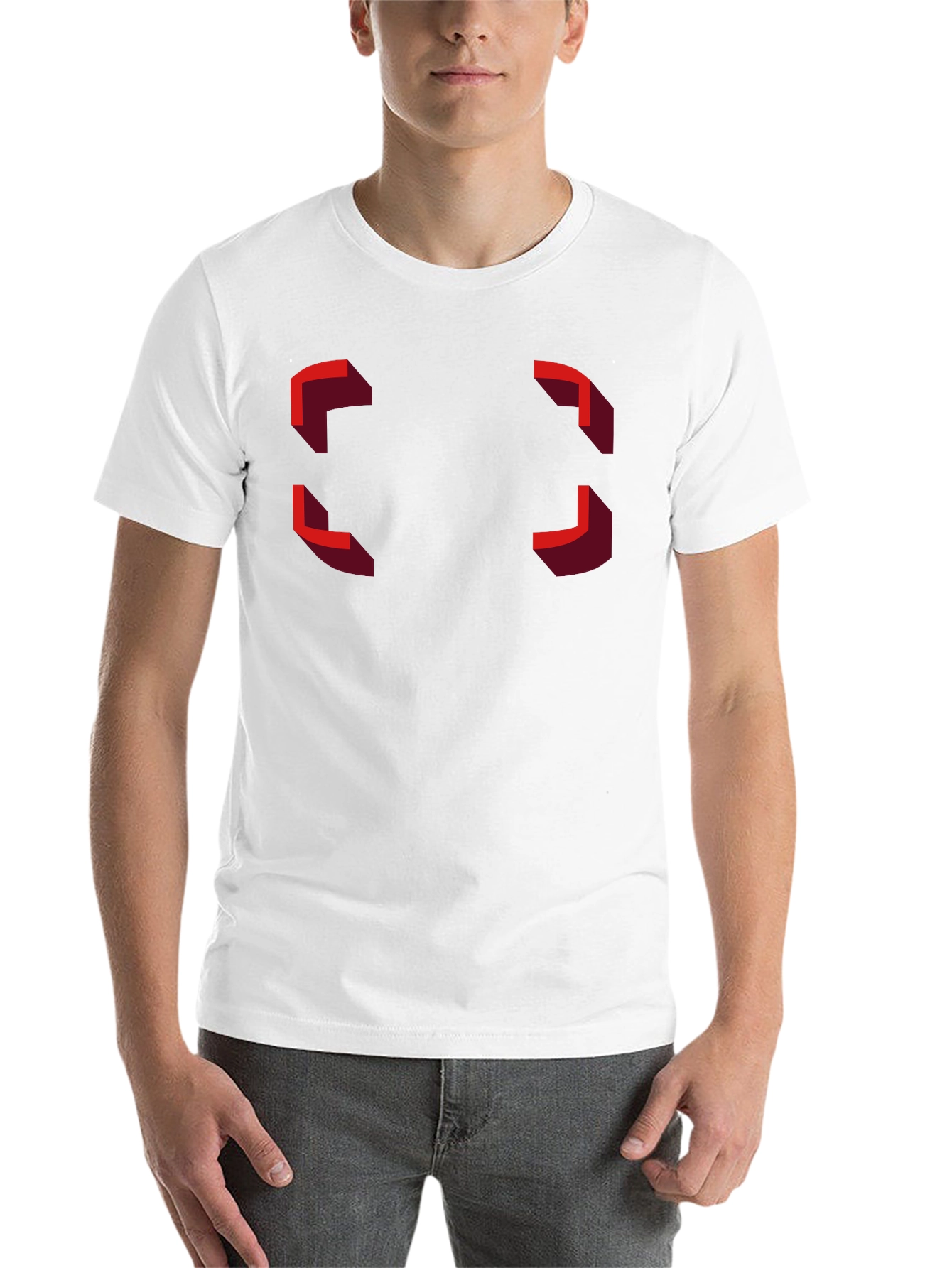 Black Modern Geometric Design Black T-Shirt view 14