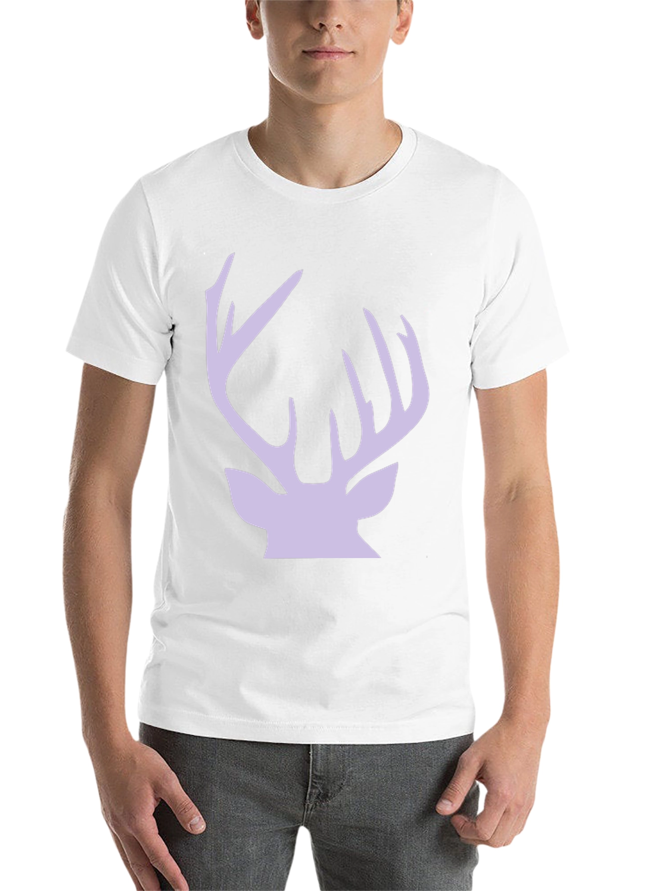 Deer Antler Graphic Tee - Stylish Black Cotton T-Shirt - 14