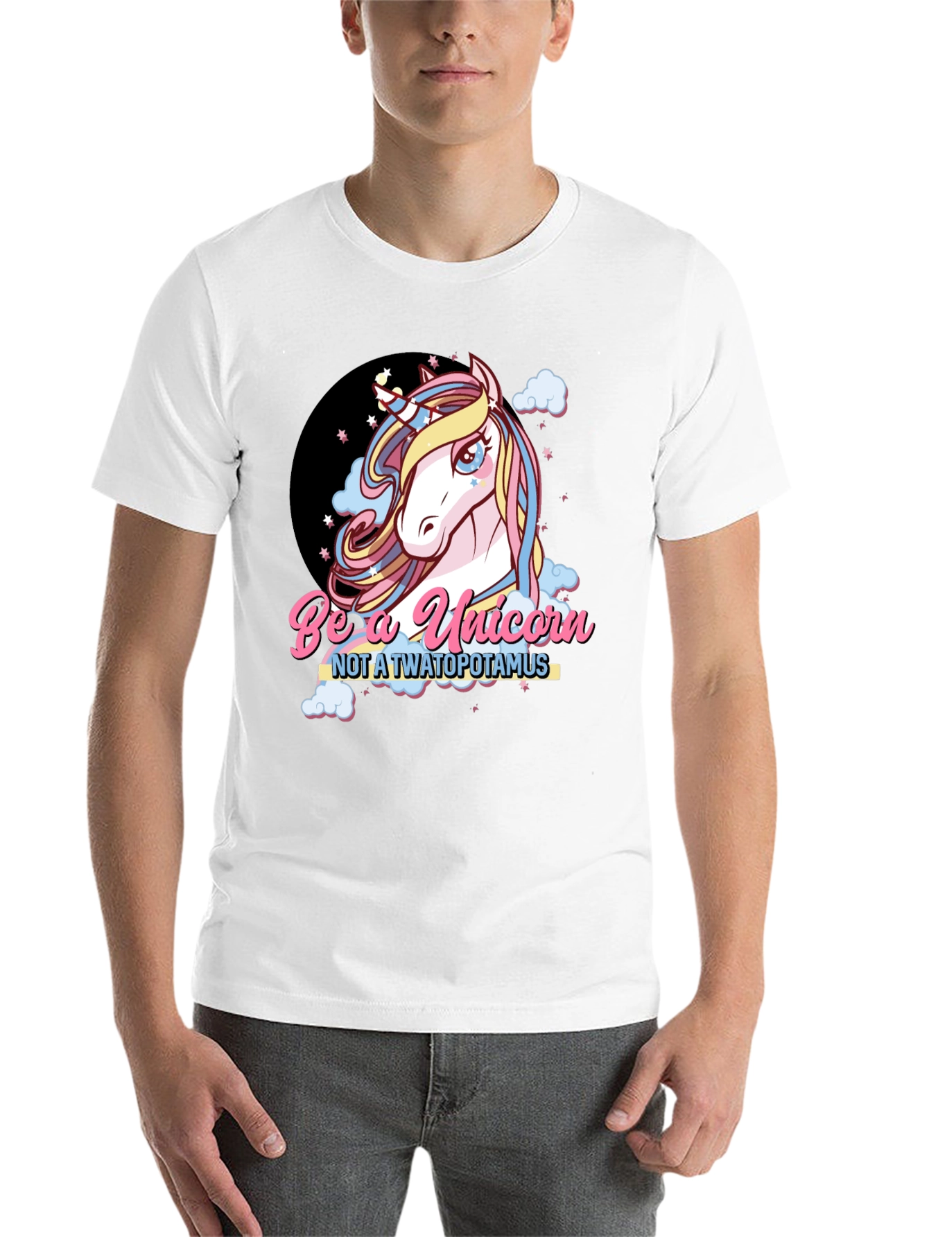 Black Be A Unicorn Graphic Tee - Men's Black T-Shirt view 14