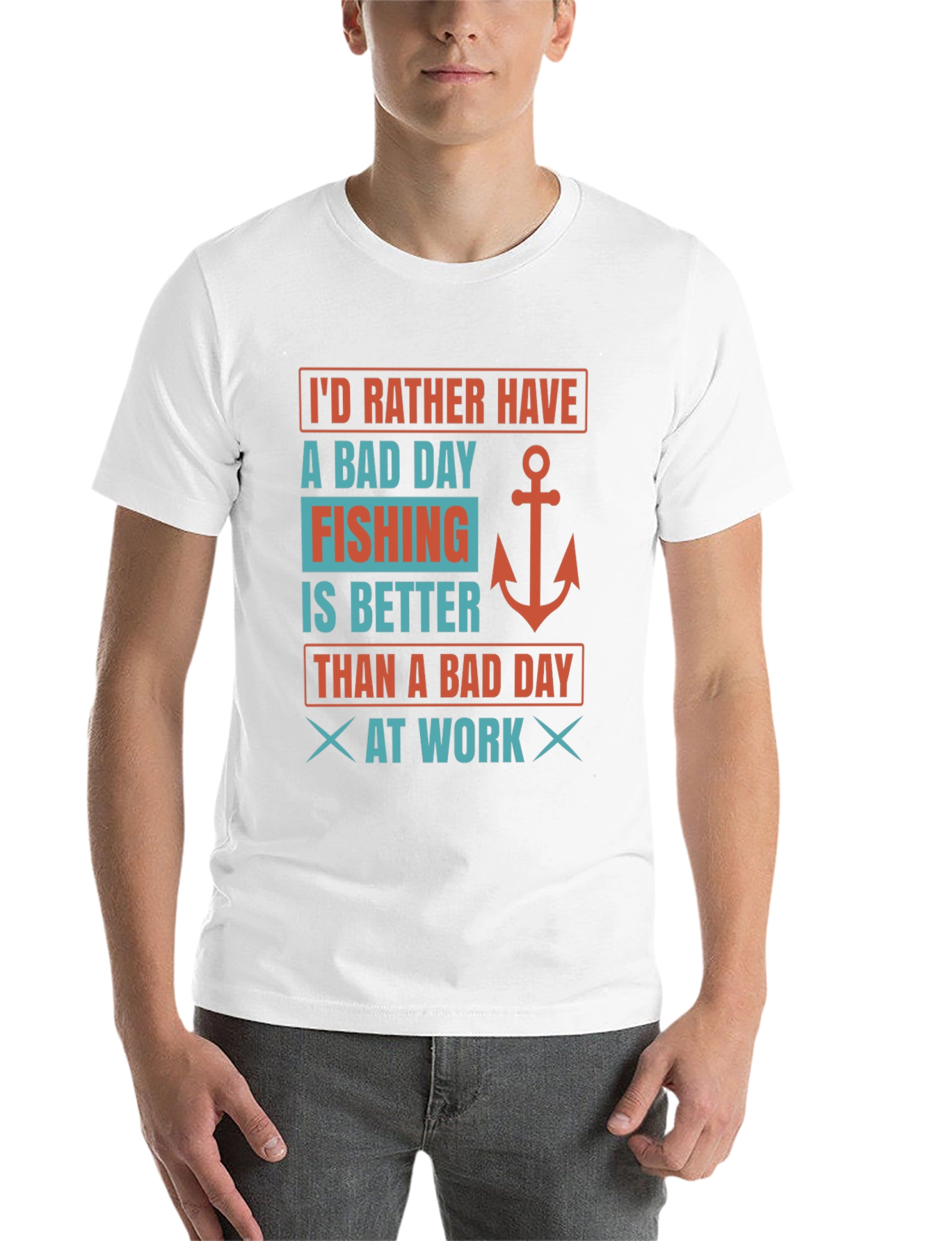 Black Fishing Lover's T-Shirt: Bad Day Fishing Better Than Work view 14