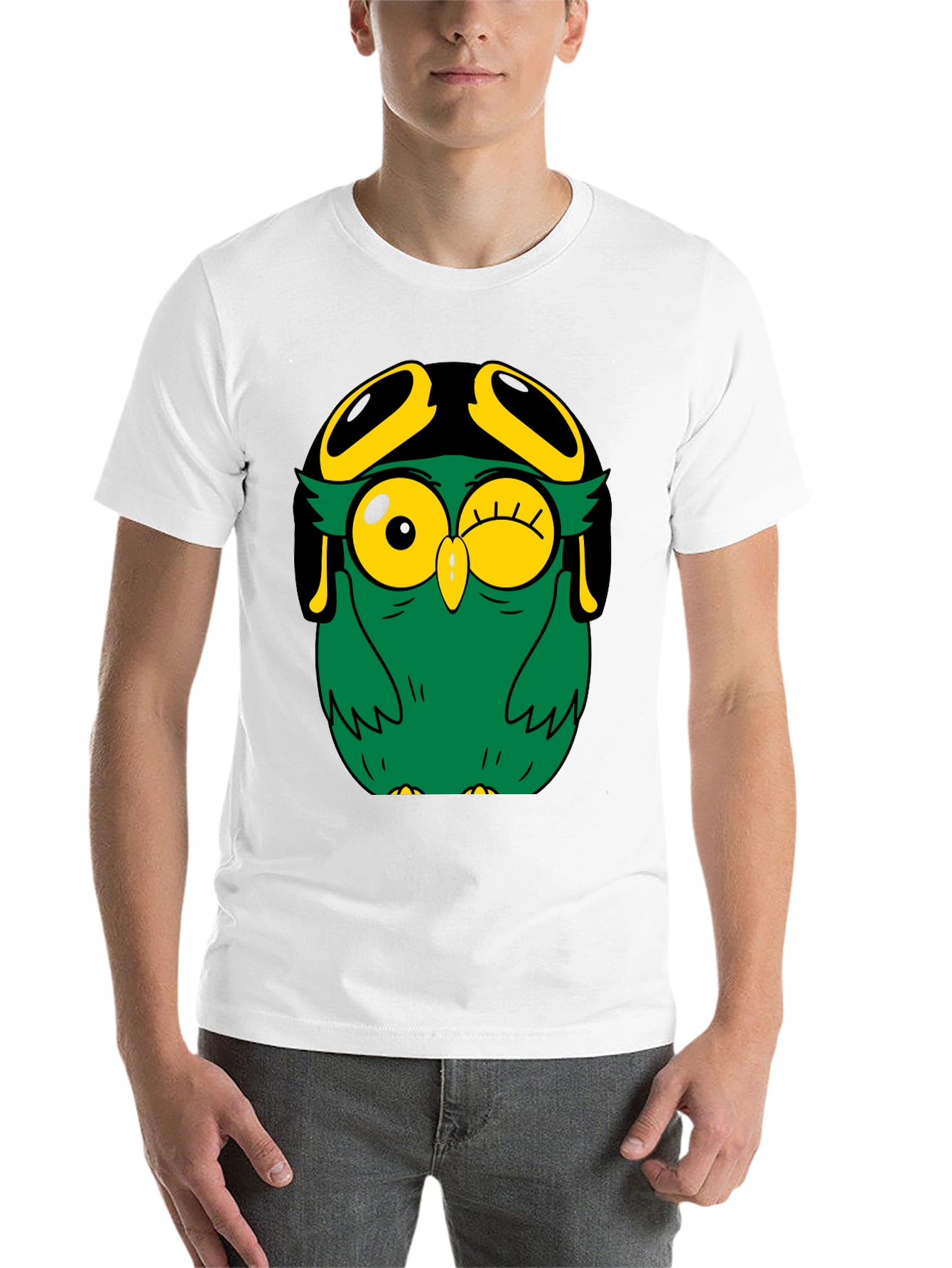 Black Pilot Owl Graphic Tee - Black Cotton Blend view 14