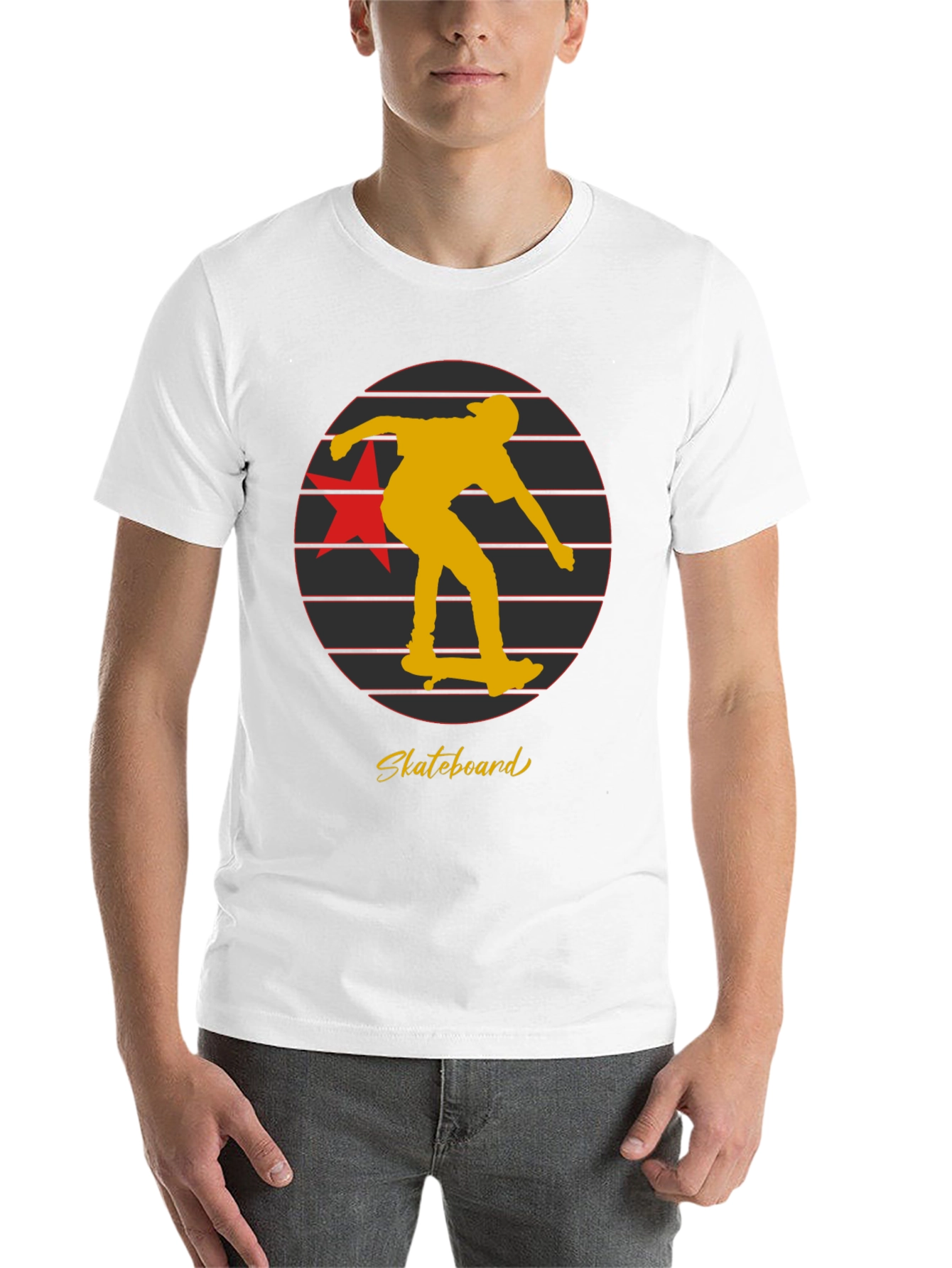 Black Skateboard Retro Graphic T-Shirt view 14