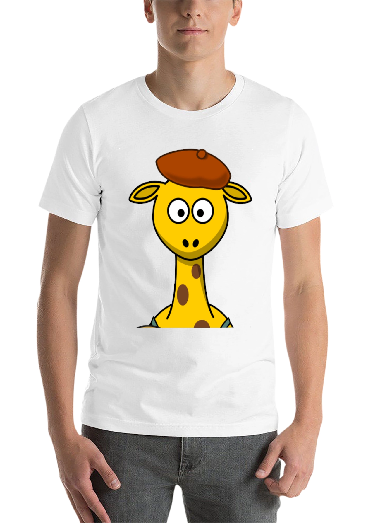 Black Cartoon Giraffe T-Shirt - Quirky Graphic Tee view 14