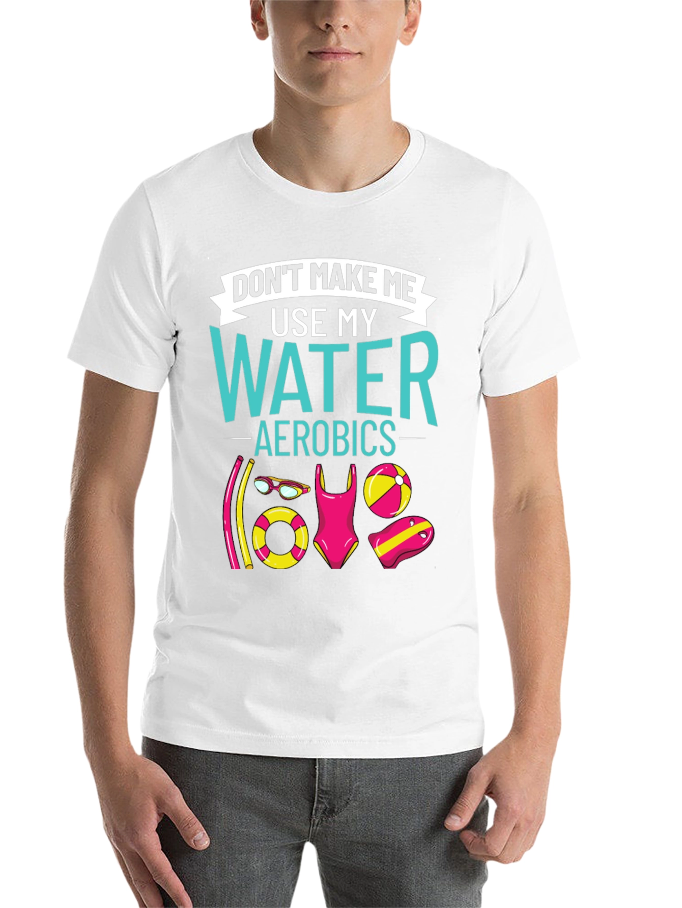 Water Aerobics Graphic Tee - Humorous Workout Shirt - 14