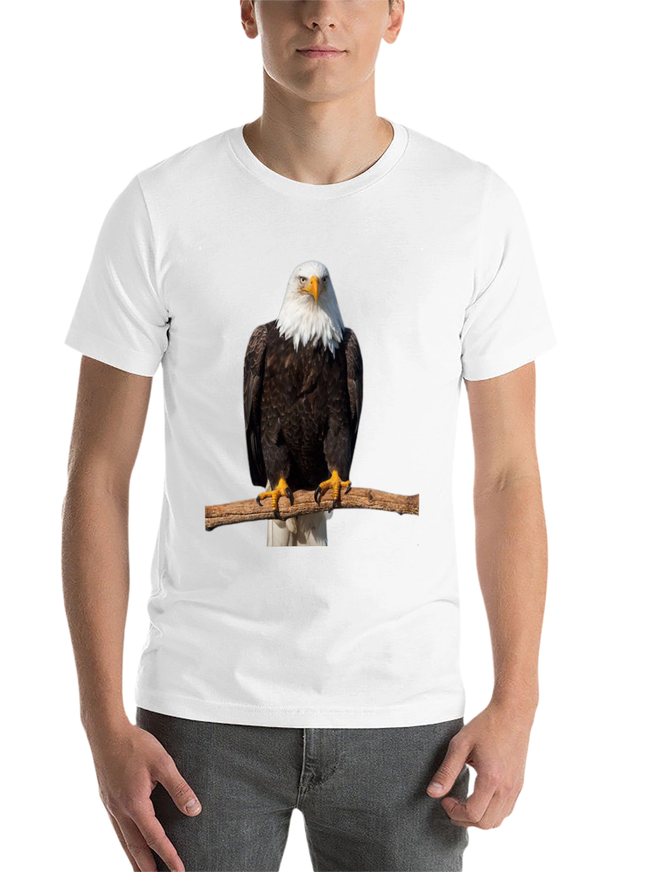 Black Eagle Print Black T-Shirt view 14