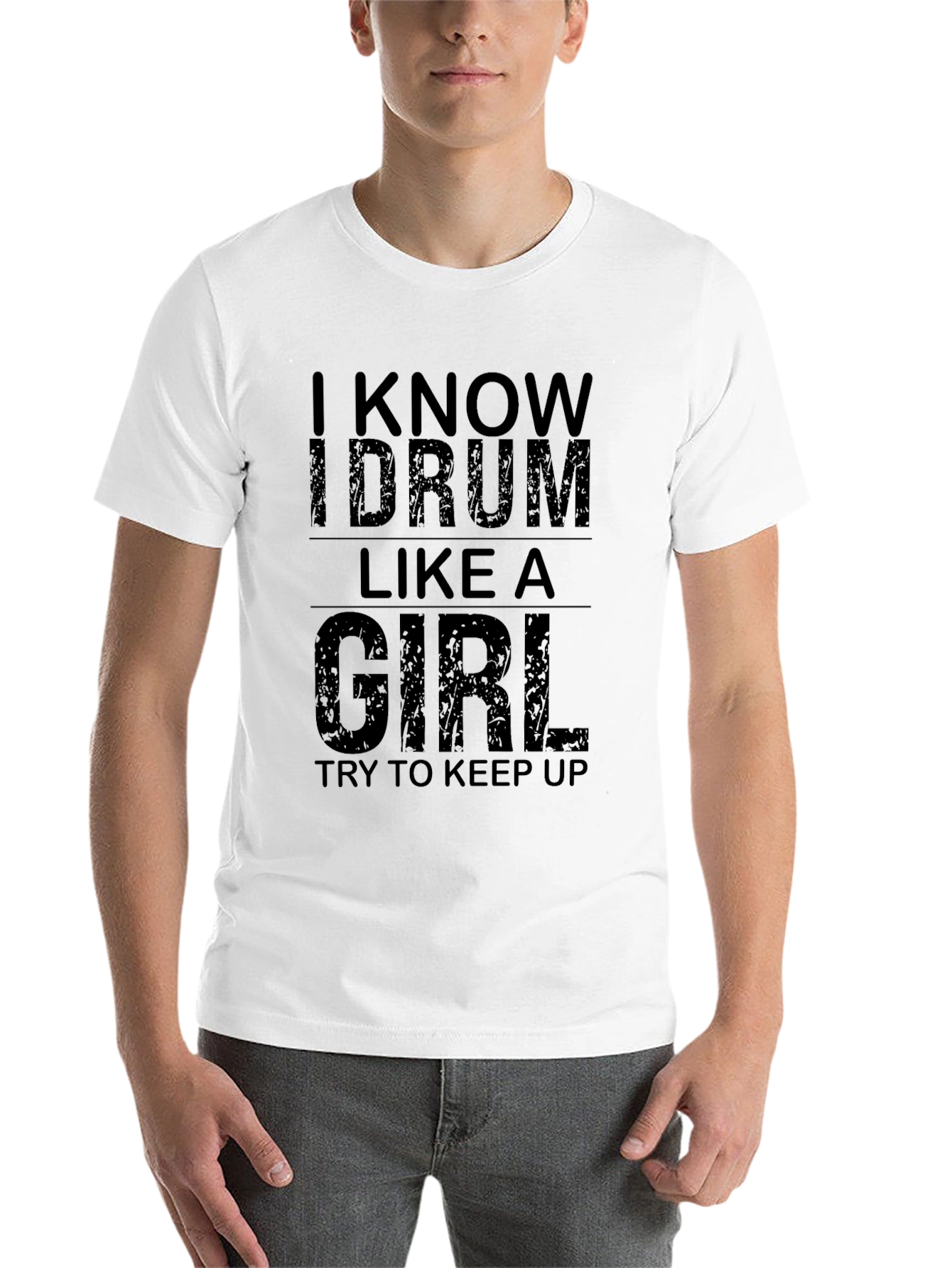 Black I Know I Drum Like A Girl T-Shirt view 14