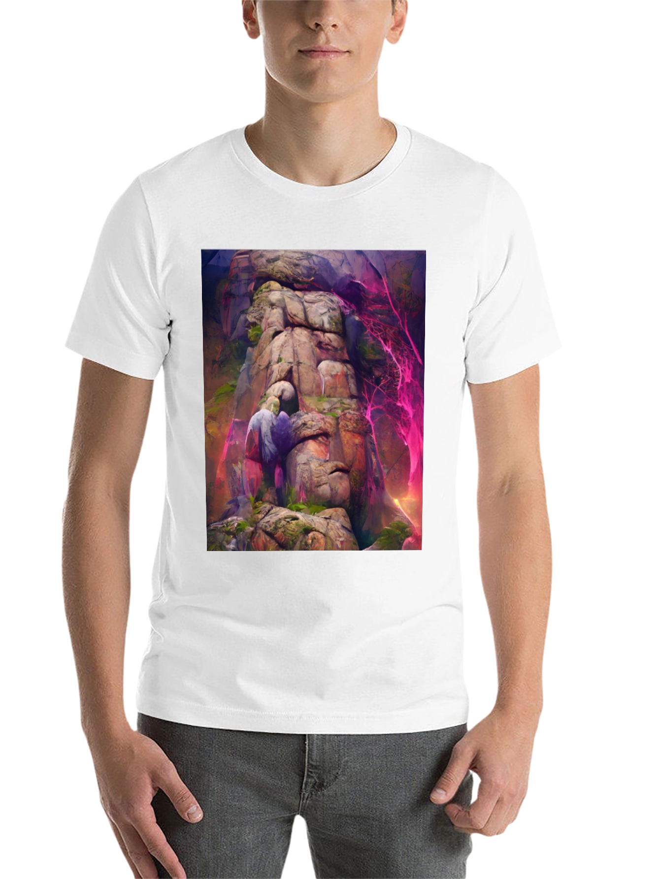 Black Mystical Mountain T-Shirt - Fantasy Art Tee view 14