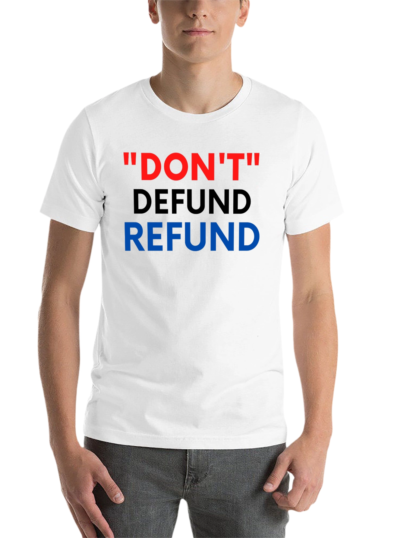 Black Don't Defund Refund T-Shirt view 14