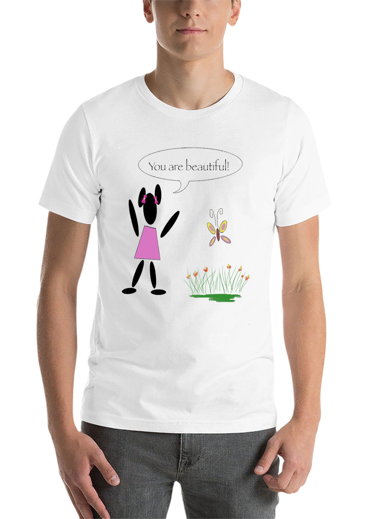 Black Unique Graphic Tee: You Are Beautiful view 14