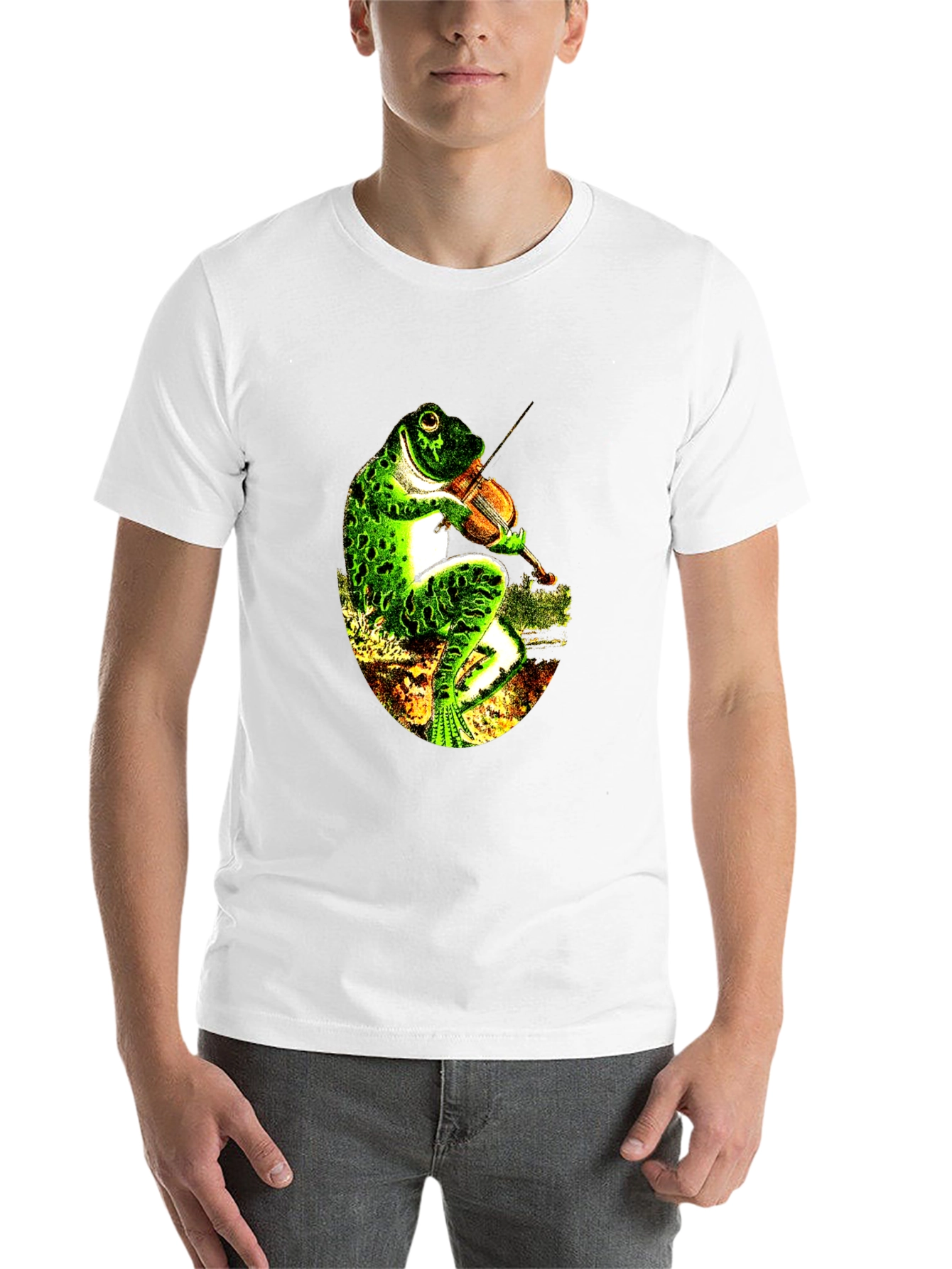 Black Frog Playing Violin Black T-Shirt view 14