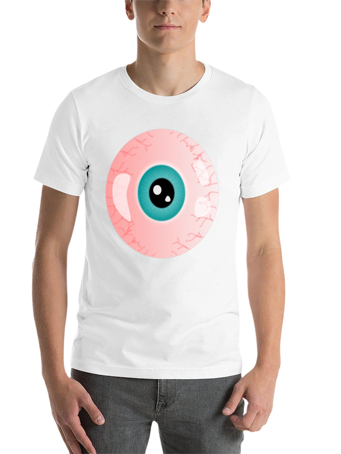 Black Eye-Catching Graphic Tee - Bold Eyeball Design view 14