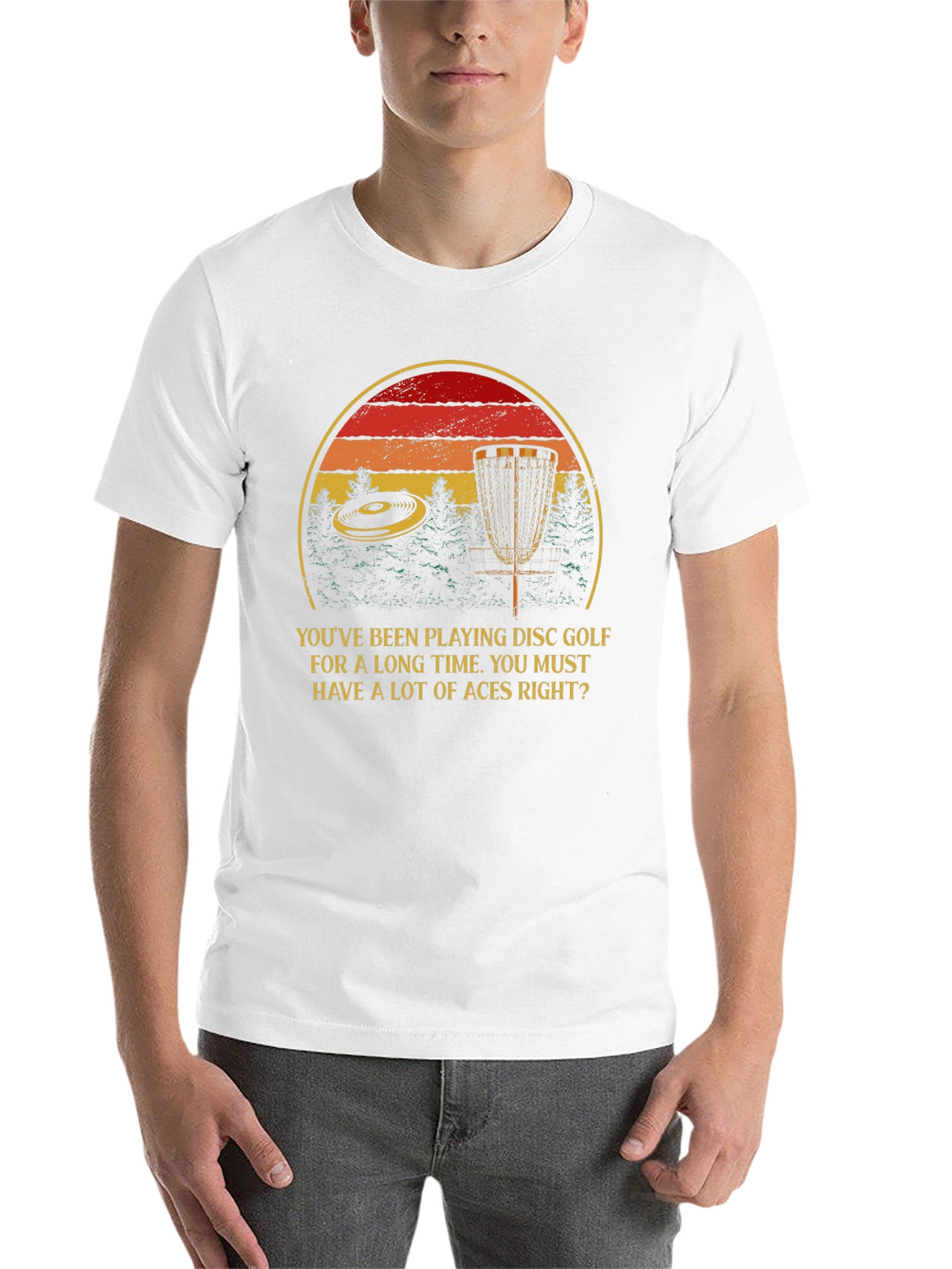Disc Golf Aces T-Shirt - Retro Sunset Design - 14