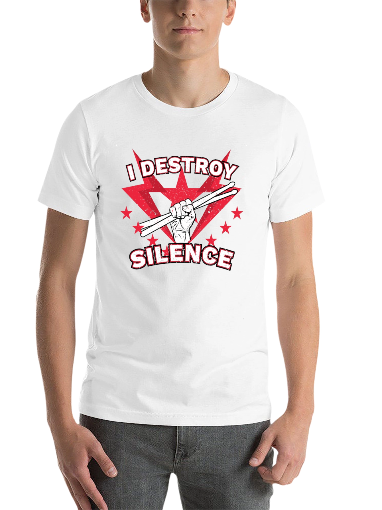 Destroy Silence T-Shirt - Drummer Graphic Tee - 14