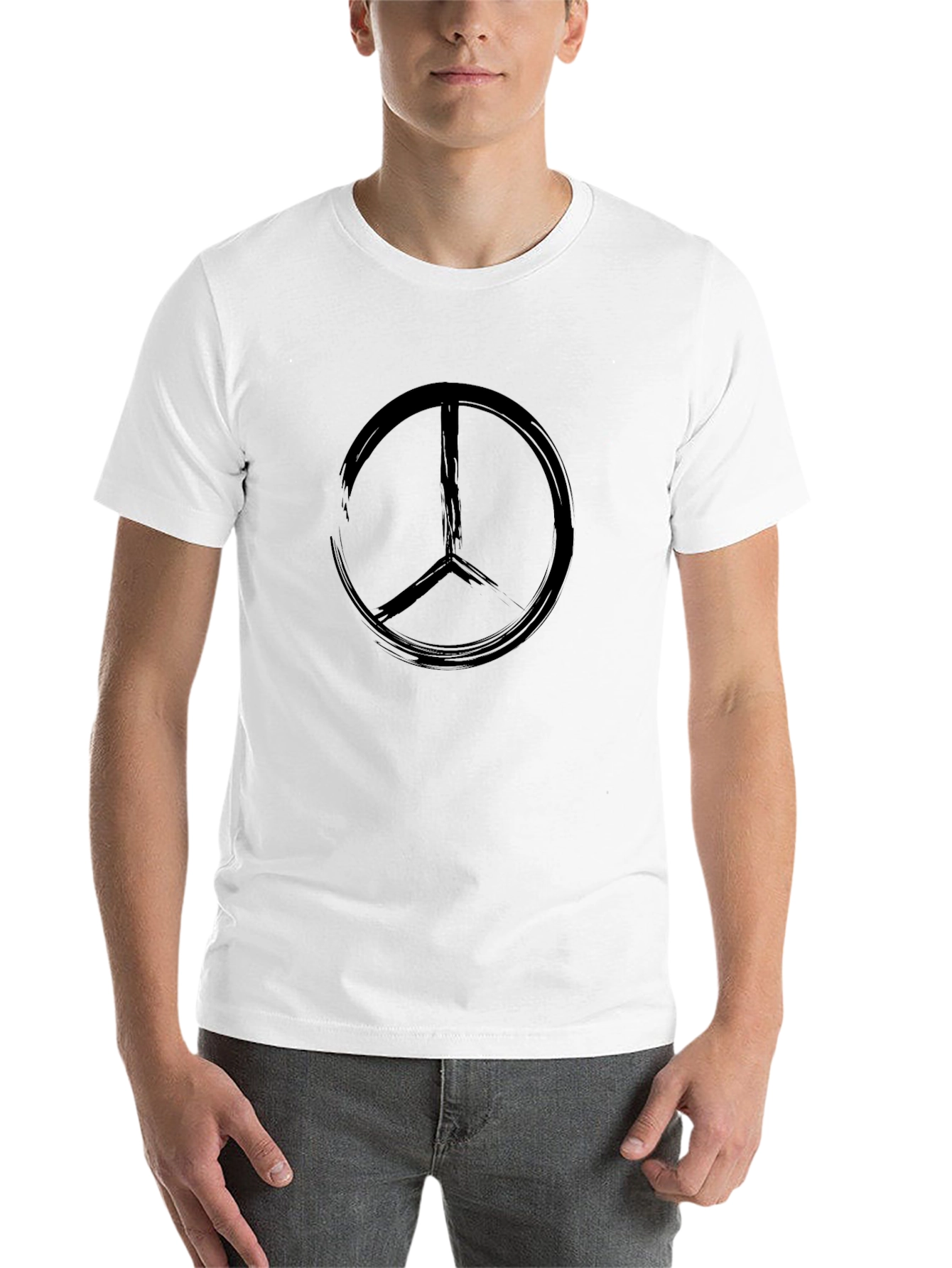Black Black Peace Symbol Graphic Tee - Casual Comfort view 14