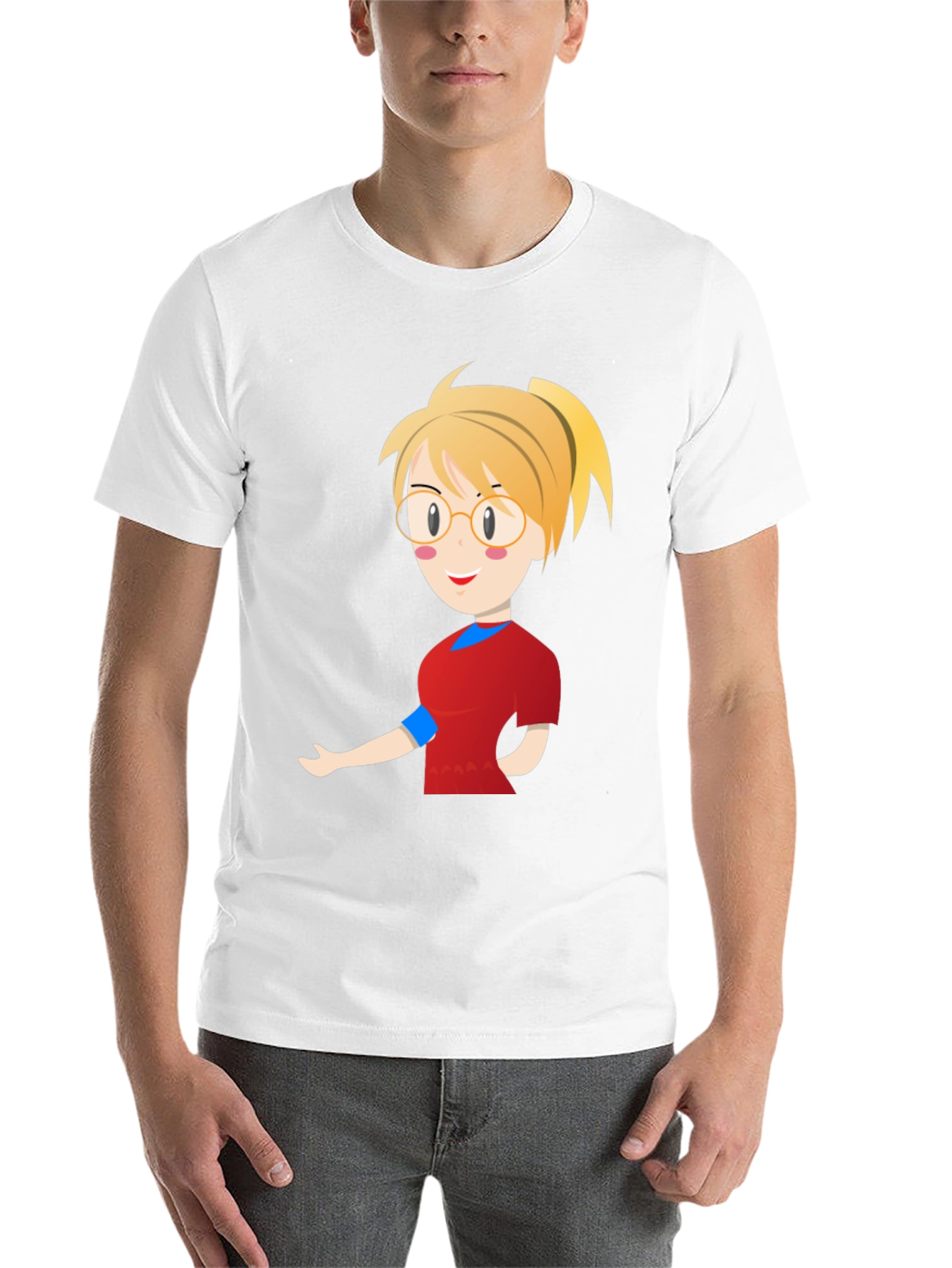 Black Cartoon Girl Black T-Shirt view 14