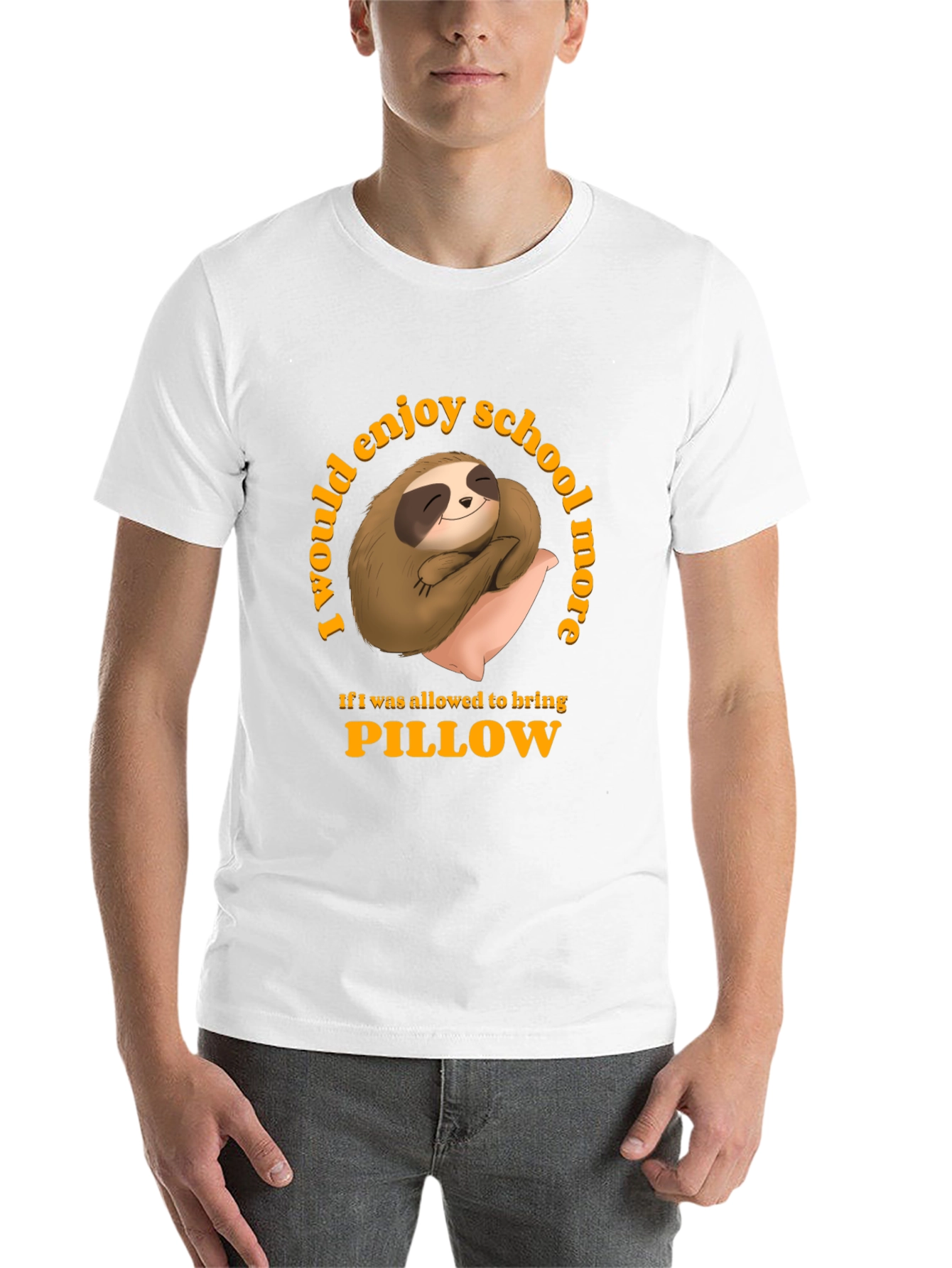 Black Sloth Pillow T-Shirt - School Nap Time Tee view 14
