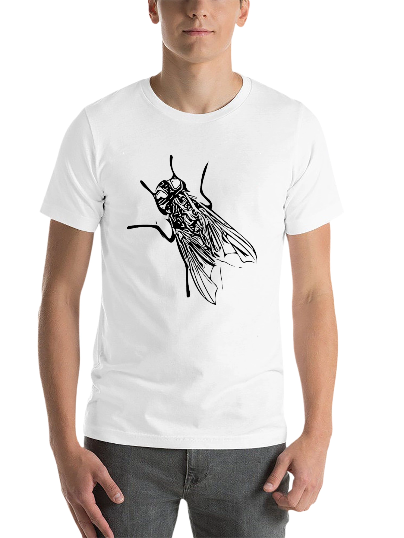 Black Black Fly Graphic Tee - Cool Insect Design view 14
