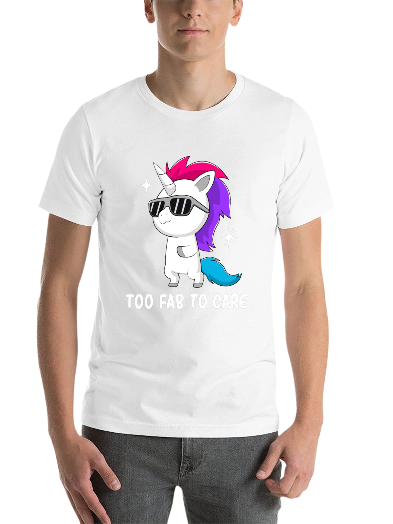 Black Too Fab to Care Unicorn Graphic Tee view 14