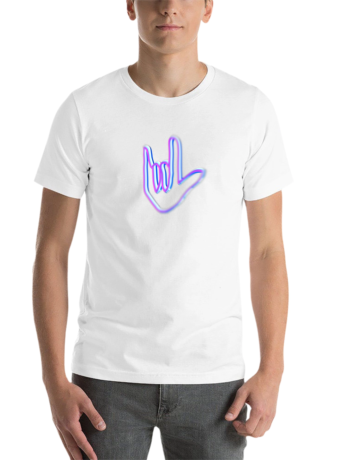 Black Neon Sign Language Graphic Tee view 14