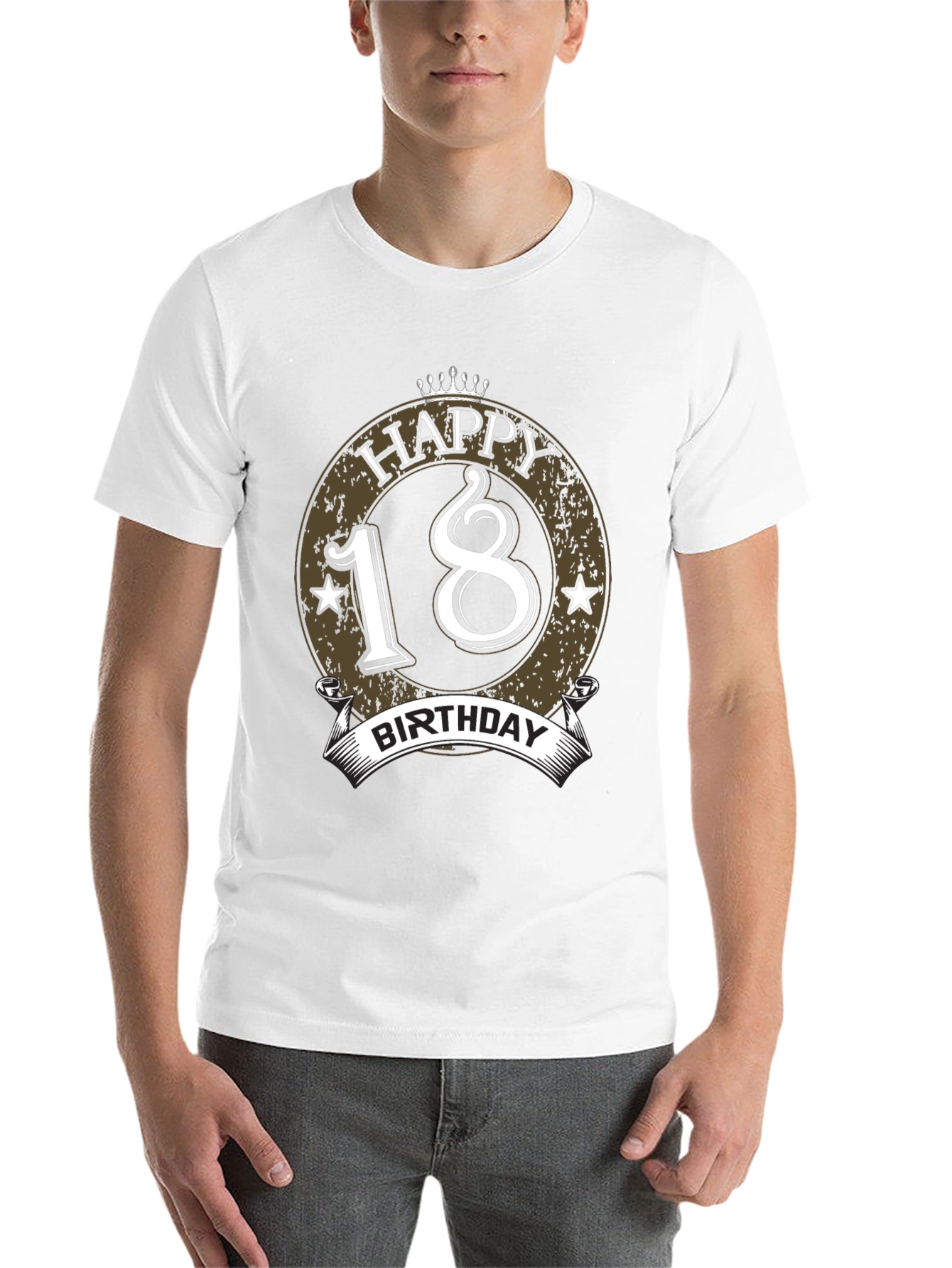 Black Happy 18th Birthday Black T-Shirt view 14