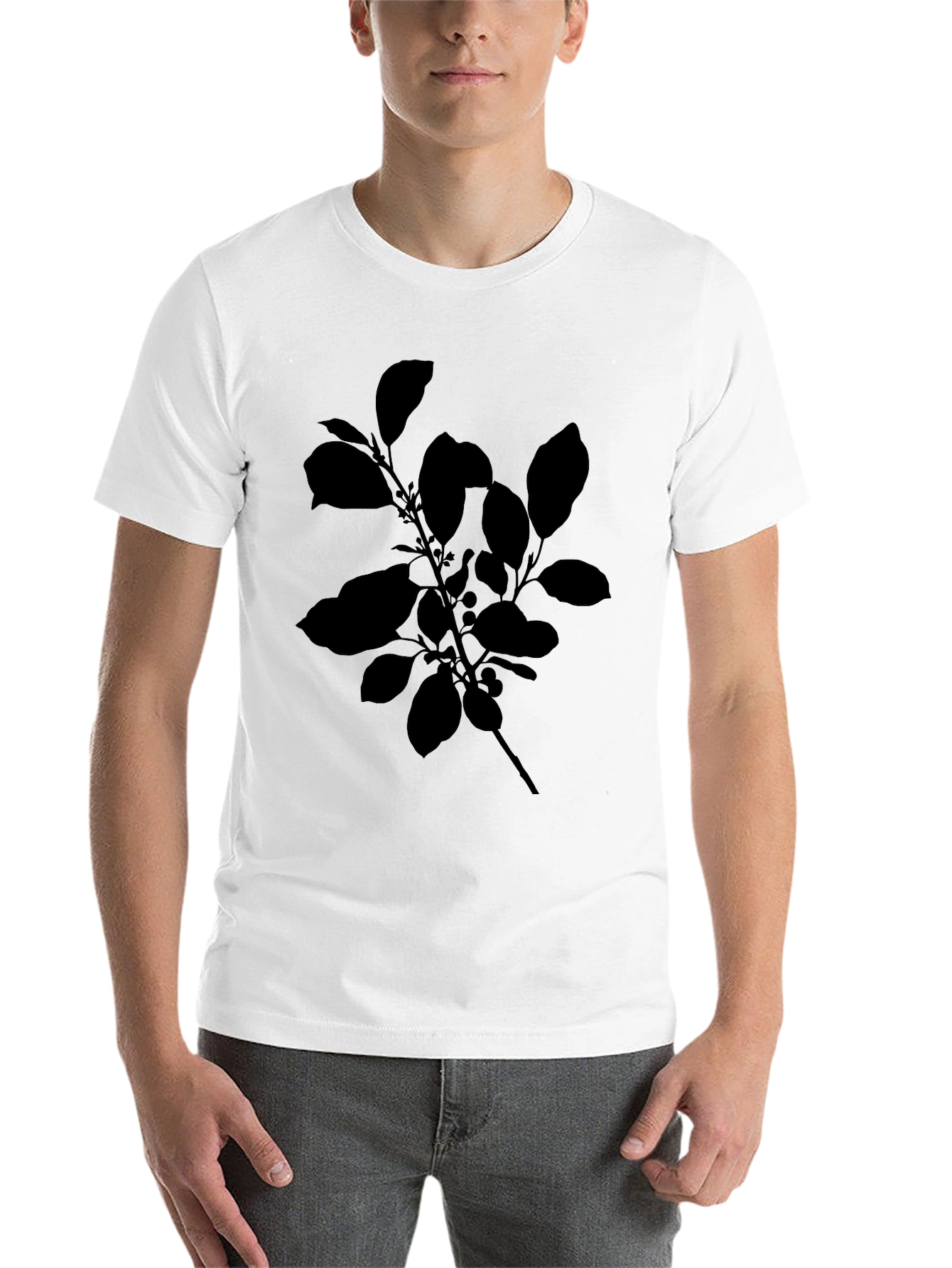 Botanical Silhouette Black T-Shirt - 14