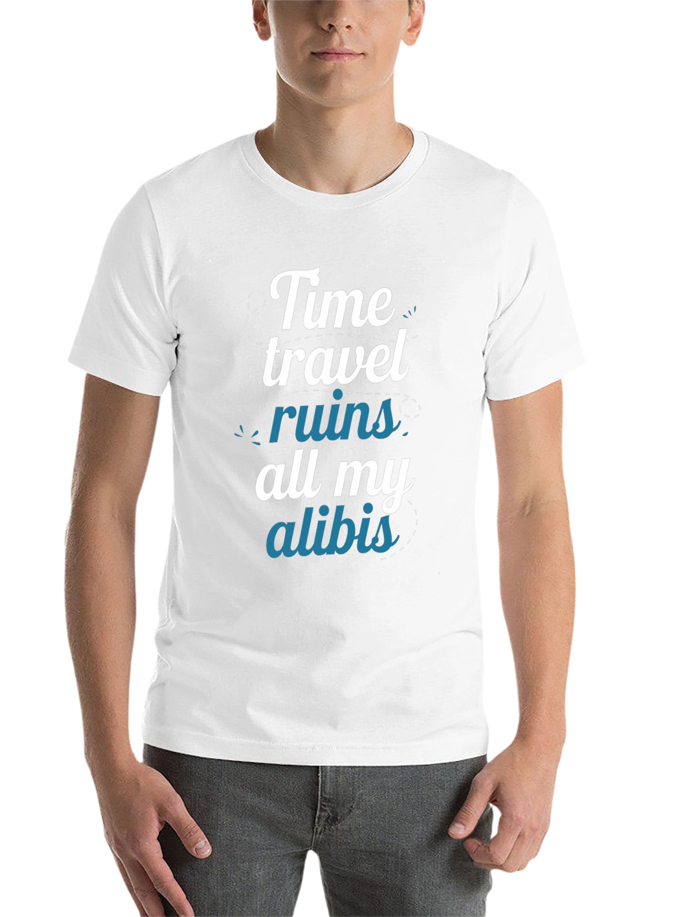 Black Time Travel Ruin Alibi Graphic T-Shirt  view 14