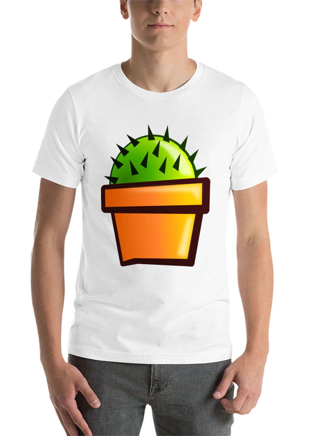 Black Cactus in Pot Graphic T-Shirt - Black view 14