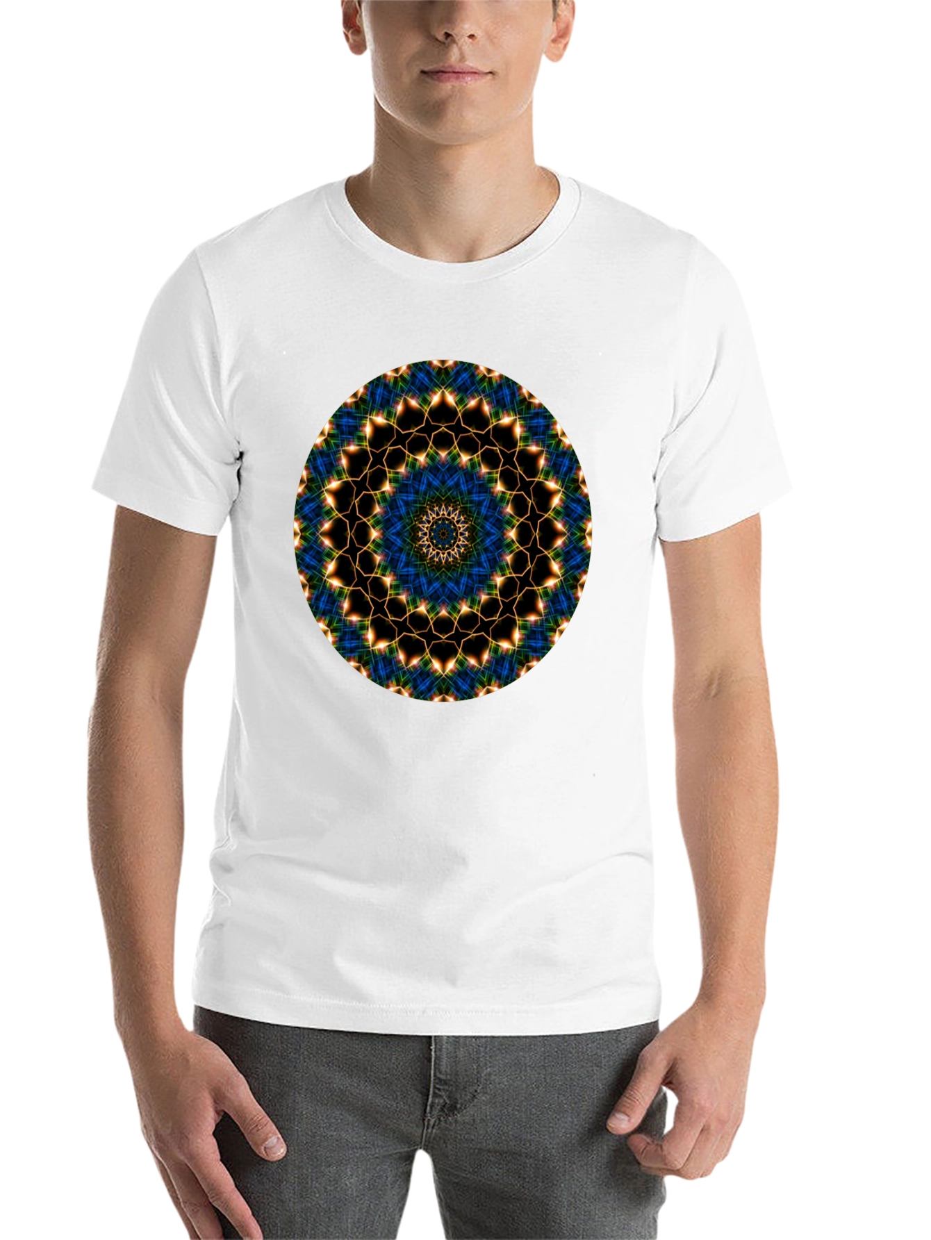 Black Mandala Graphic Tee - Black Cotton Blend view 14