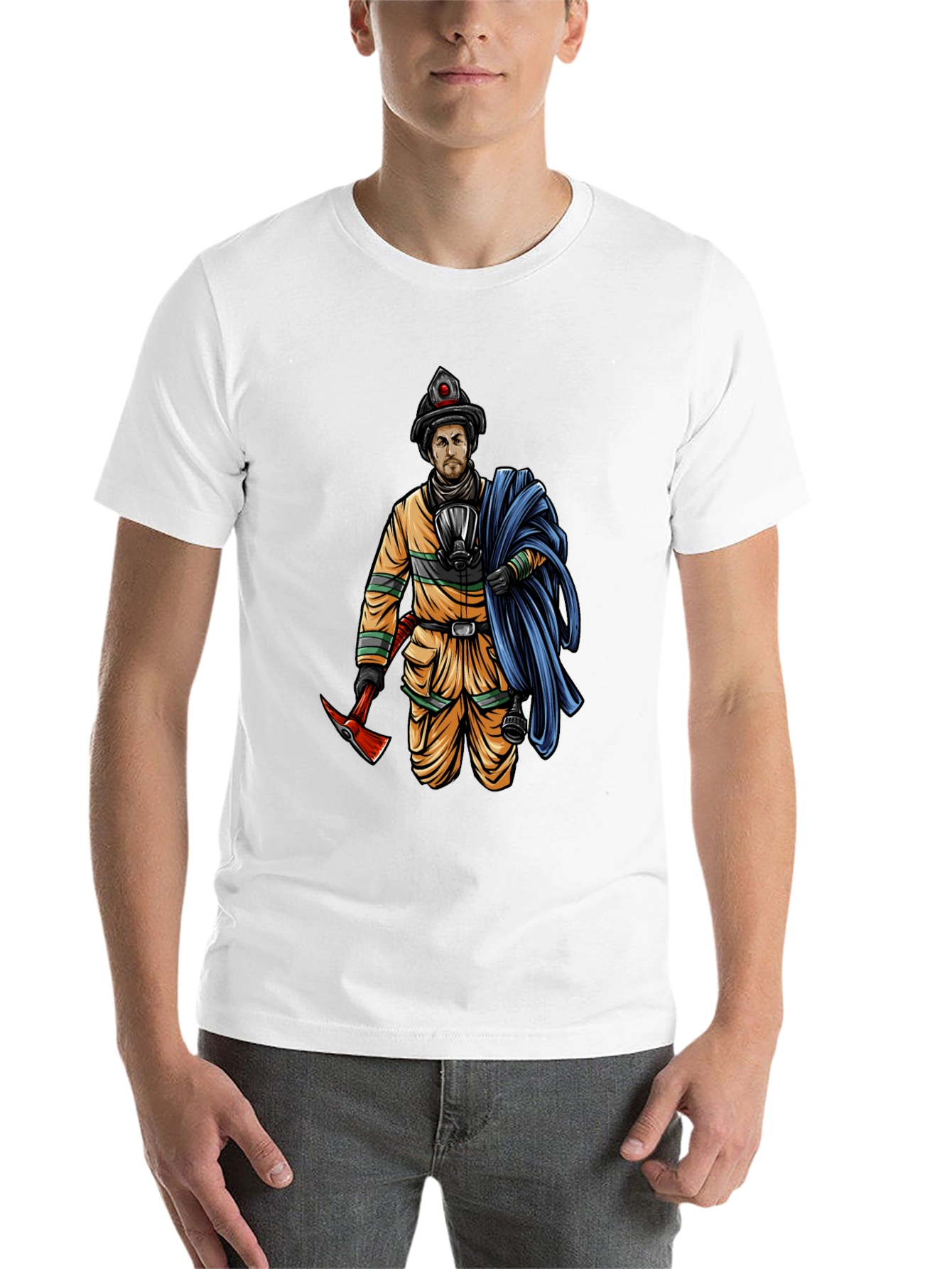 Black Firefighter Graphic Tee - Heroic Design view 14
