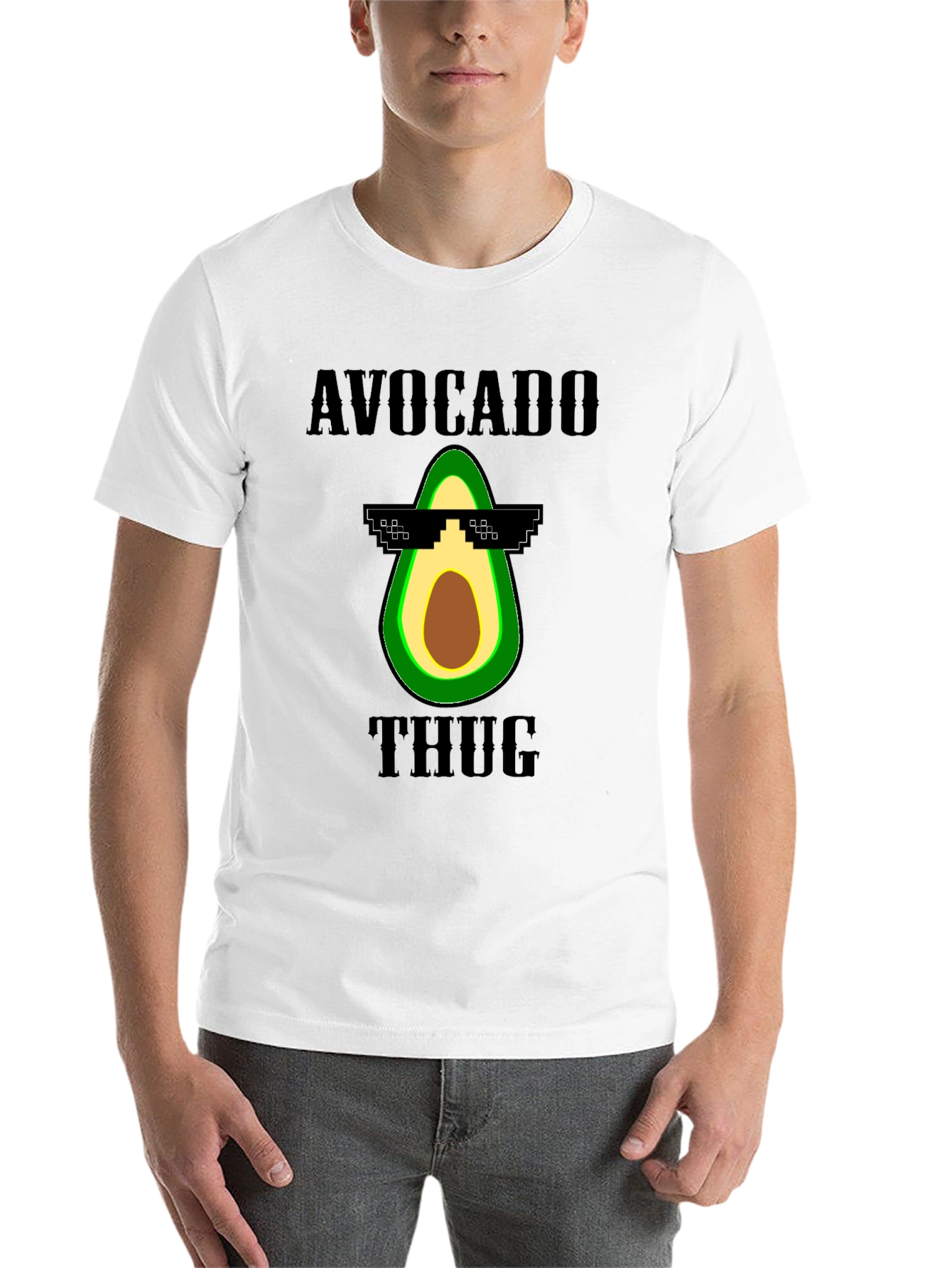 Black Avocado Thug Life Graphic Tee - Funny Novelty T-Shirt view 14