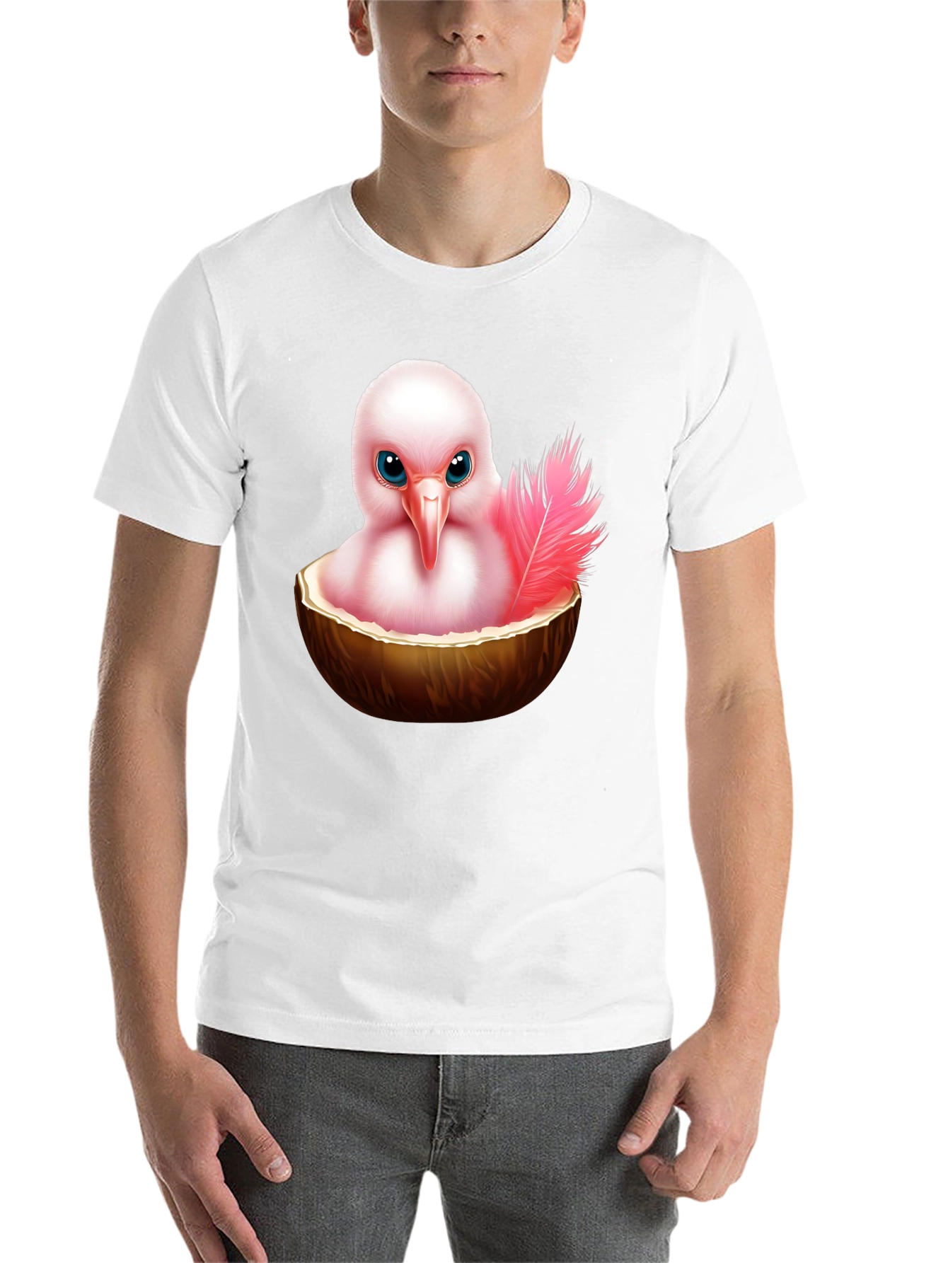 Humorous Bird in Coconut T-Shirt - 14