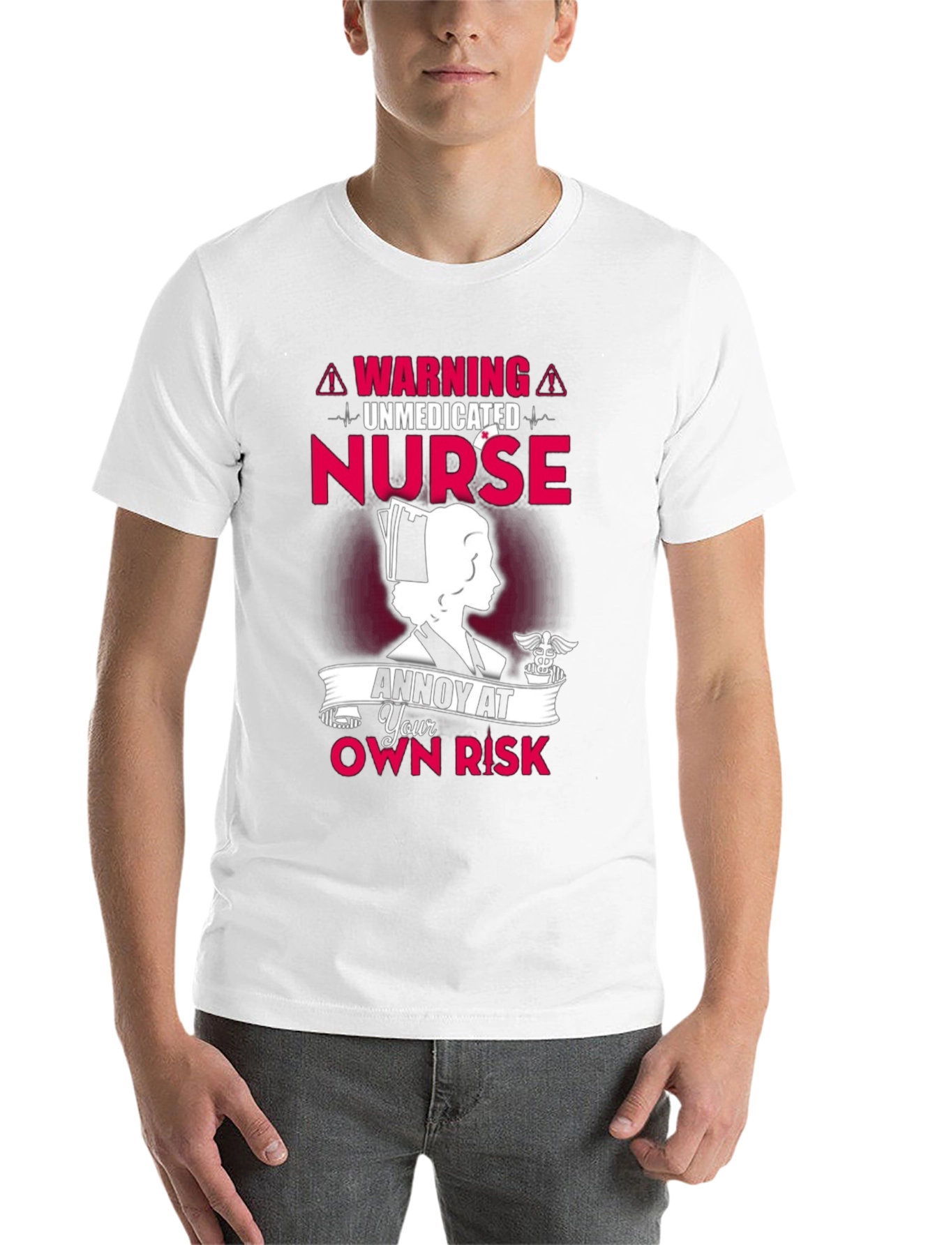 Black Unmedicated Nurse T-Shirt - Annoy At Your Own Risk! view 14