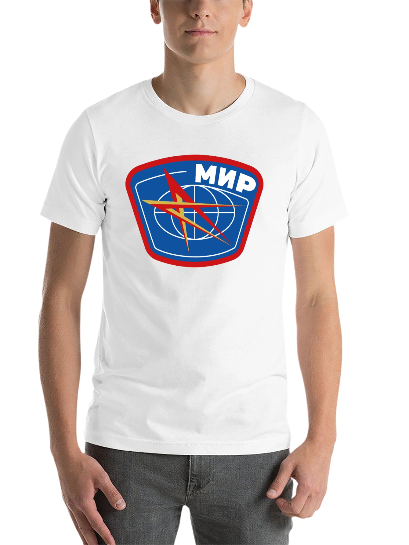 Black Retro MIR Space Station Black T-Shirt view 14