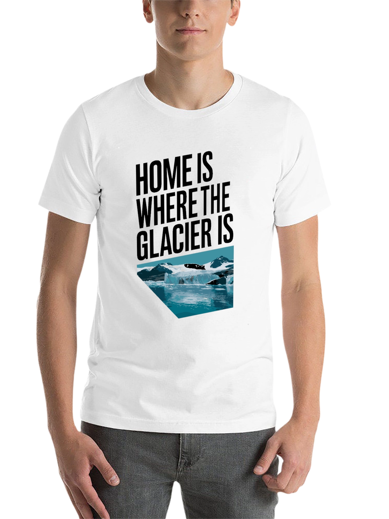 Black Glacier Graphic Tee: Home Is Where the Glacier Is T-Shirt view 14