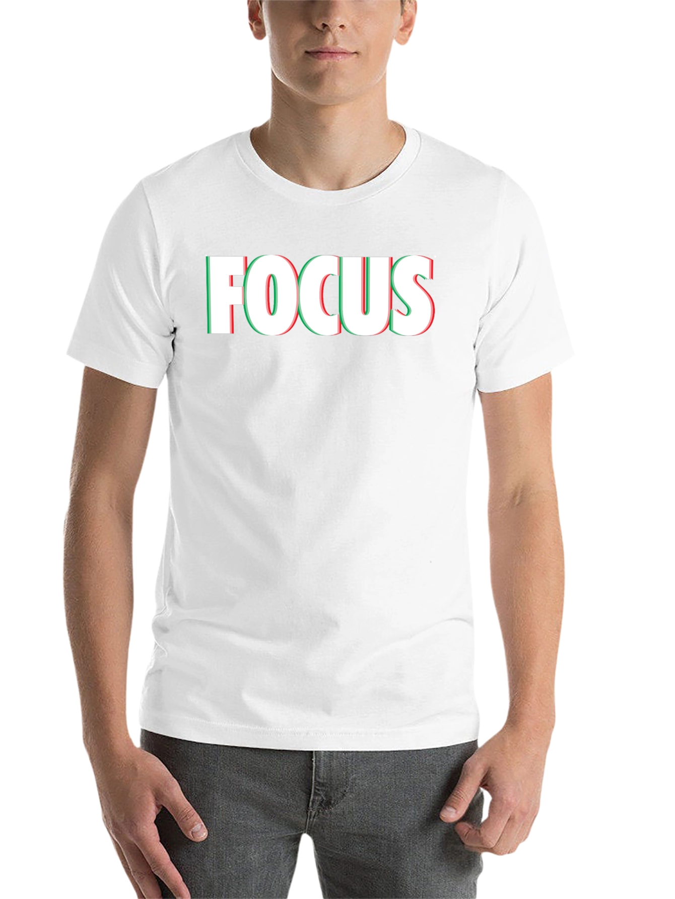 Black Focus Graphic Print Men's Black T-Shirt view 14