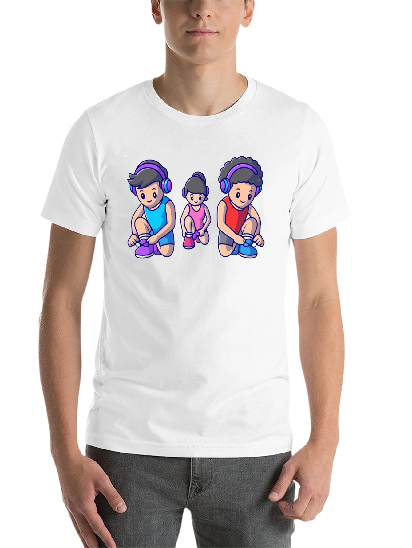 Black Cartoon Family Black T-Shirt view 14
