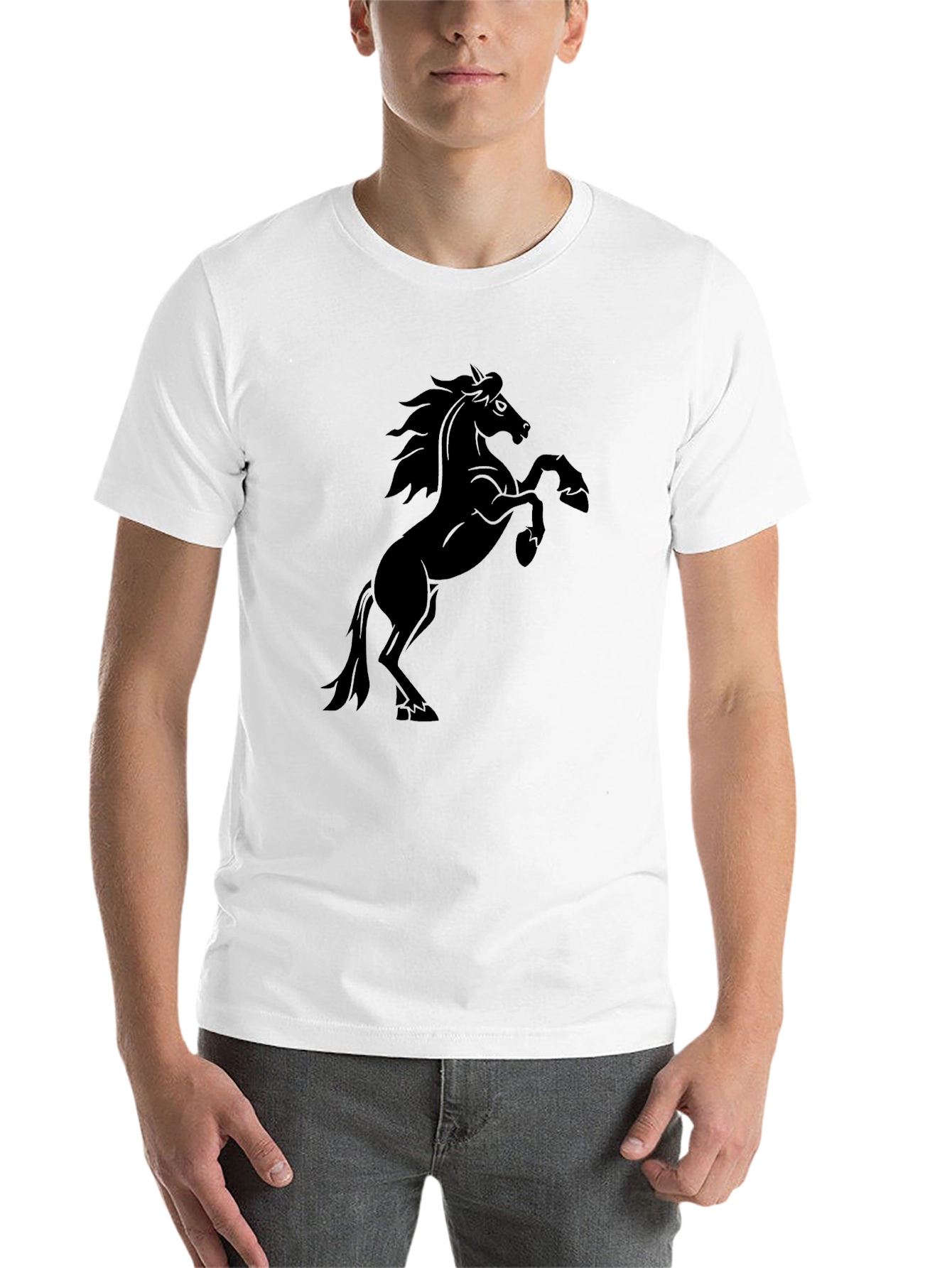 Black Black Horse Graphic Tee | Men's Classic Fit T-Shirt view 14