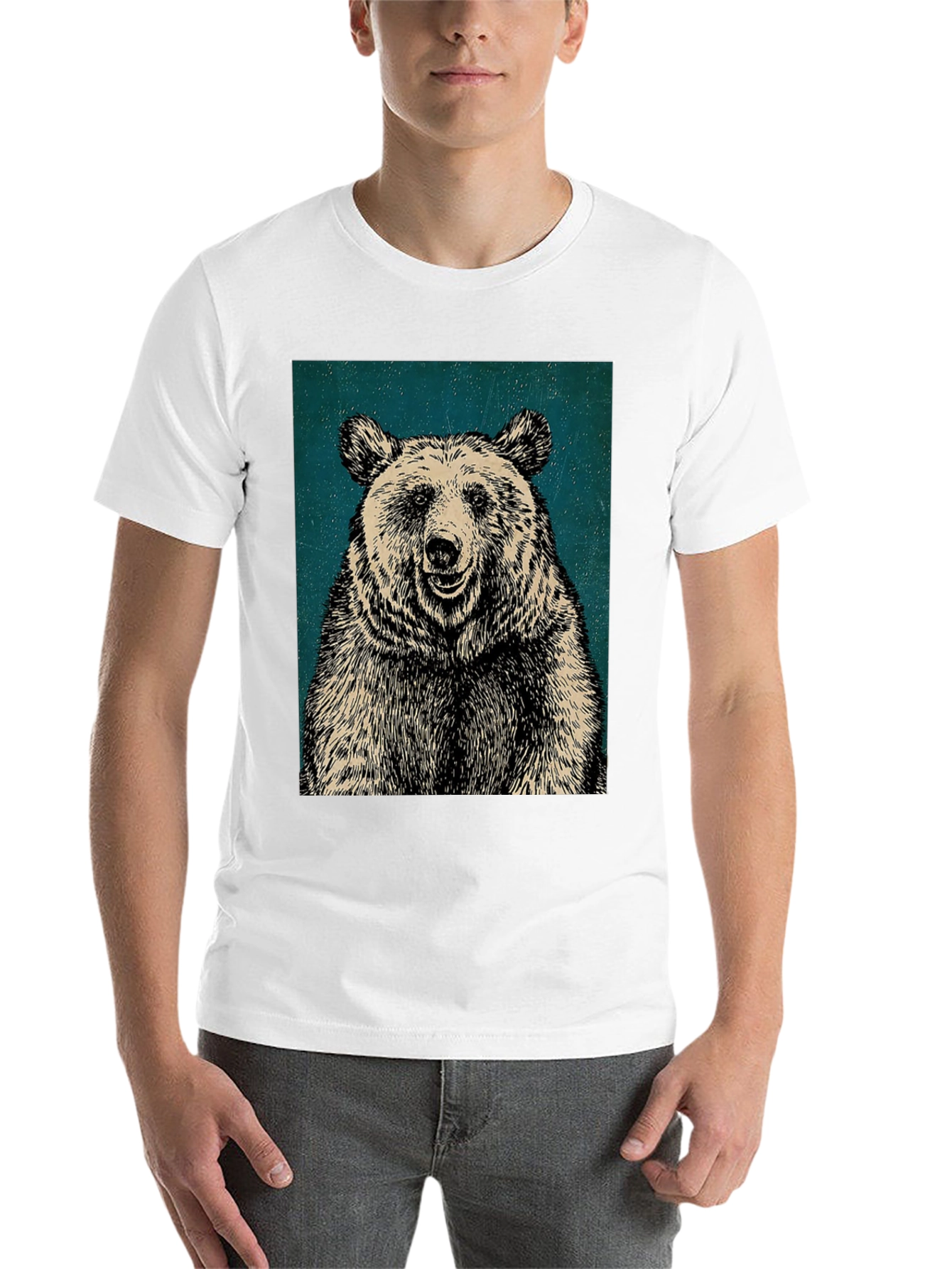 Black Men's Black Bear Graphic T-Shirt view 14