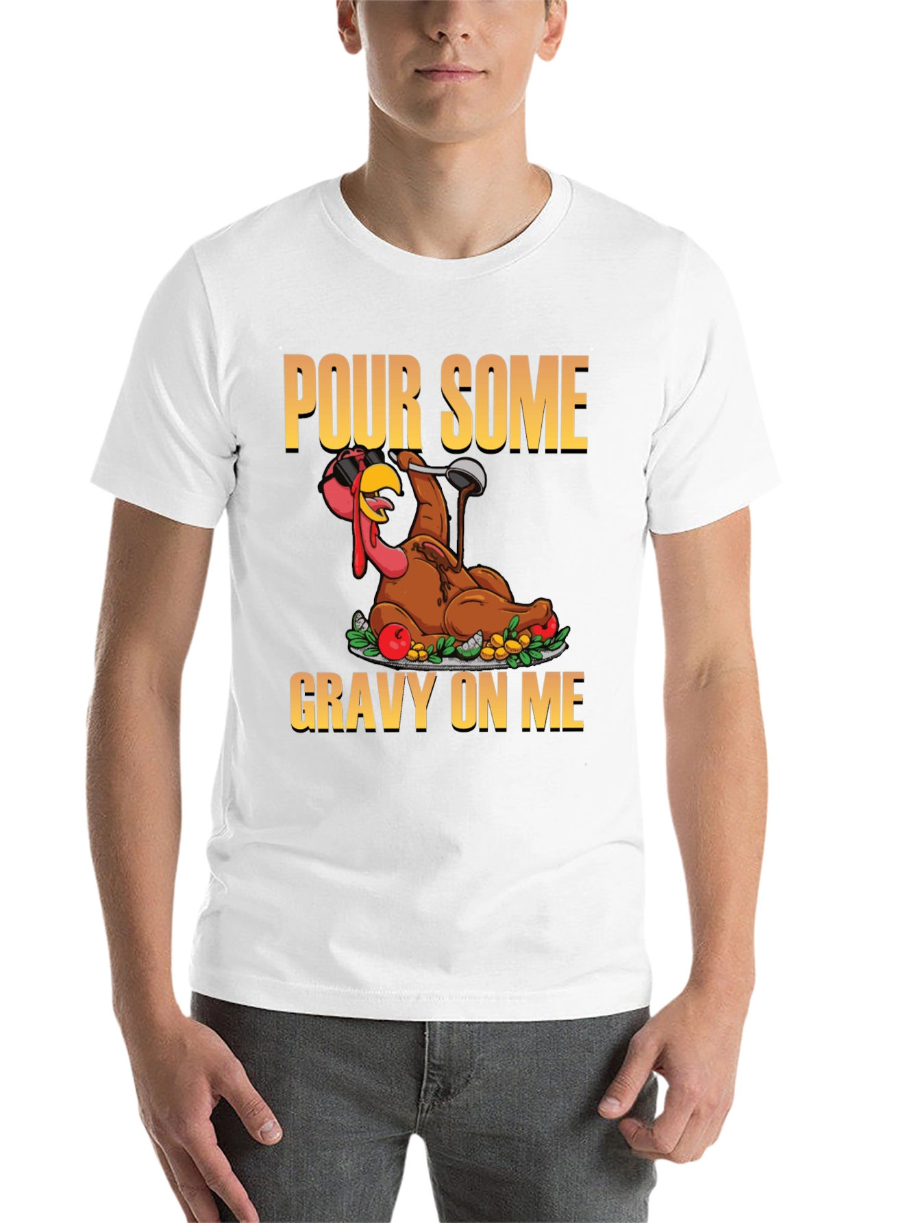 Black Pour Some Gravy On Me T-Shirt view 14
