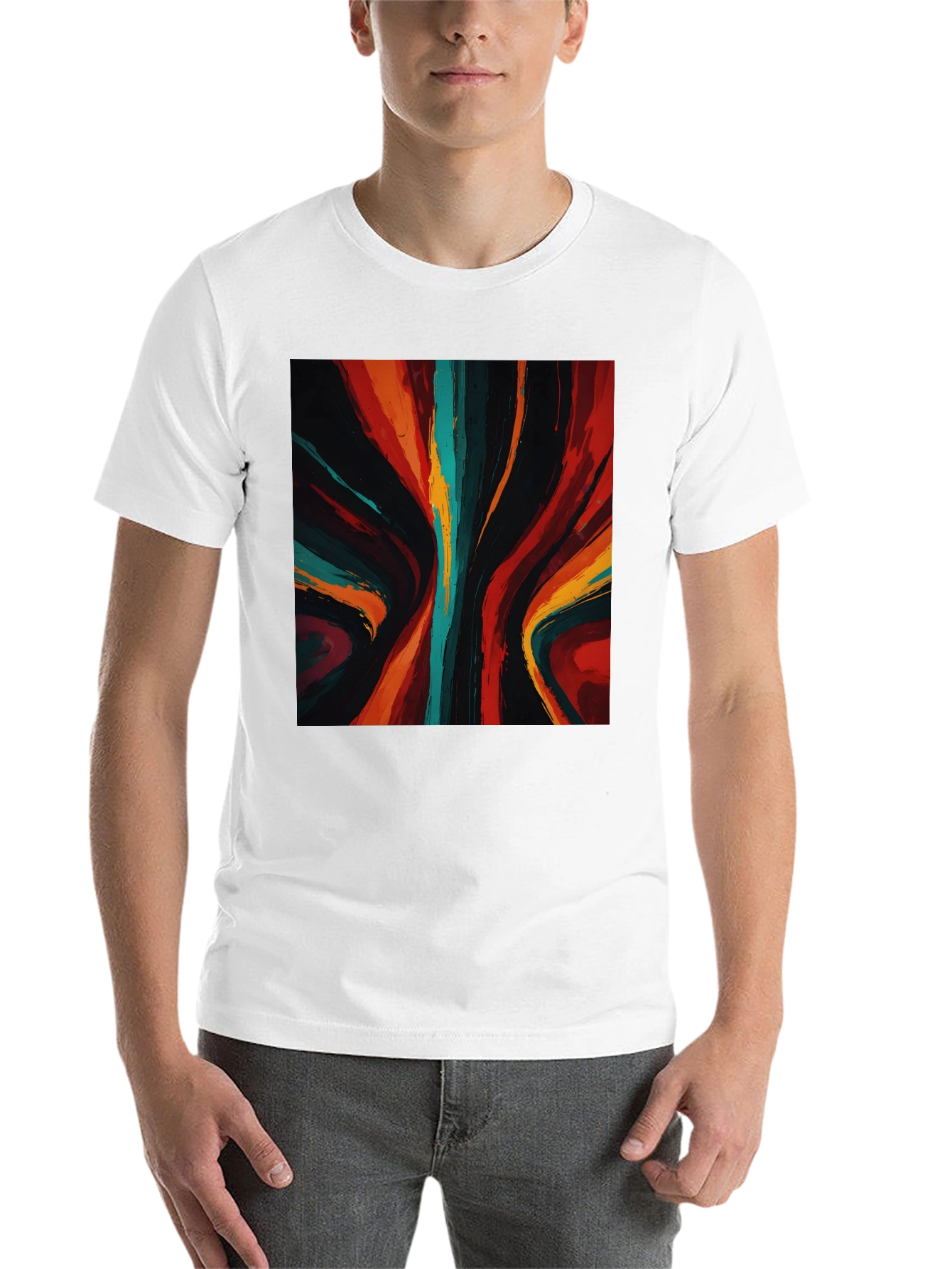 Black Abstract Art Graphic Tee - Bold Black Shirt view 14