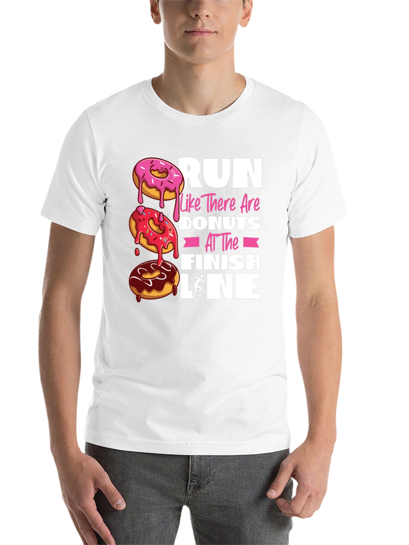 Black Run for Donuts T-Shirt - Funny Fitness Apparel view 14