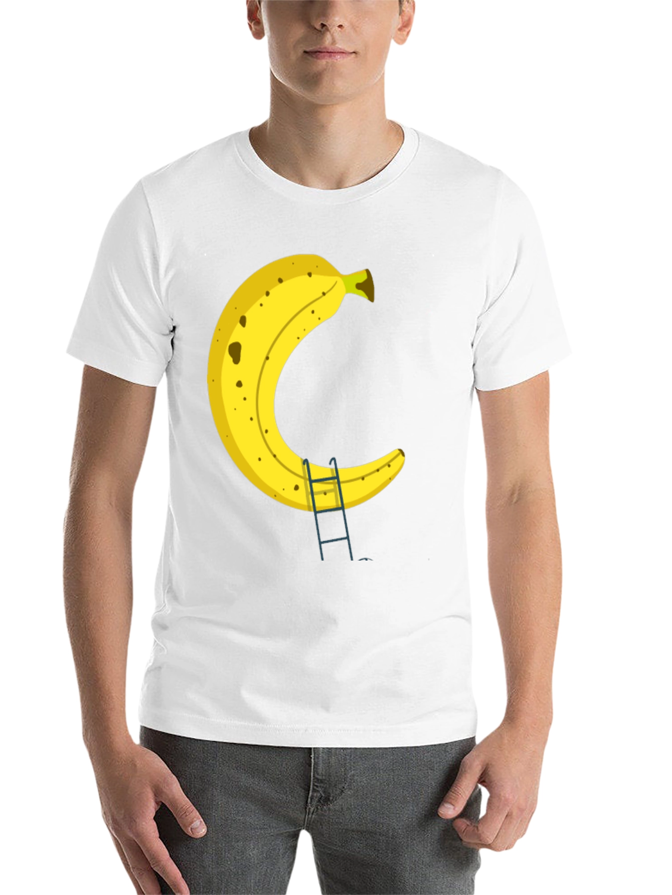 Black Banana Ladder Black T-Shirt - Funny Fruit Graphic Tee view 14