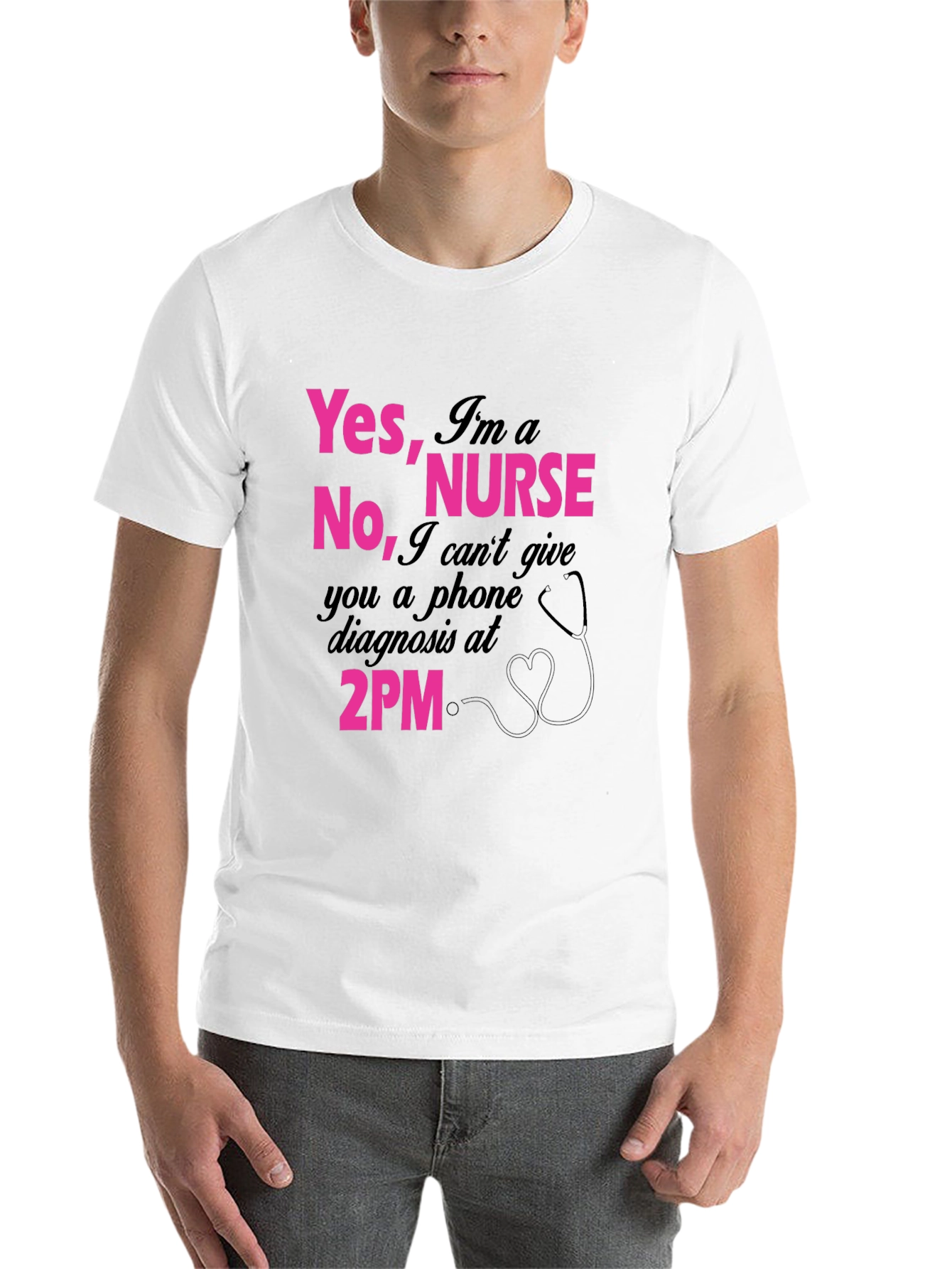 Black Funny Nurse T-Shirt - Yes I'm a Nurse - Black view 14