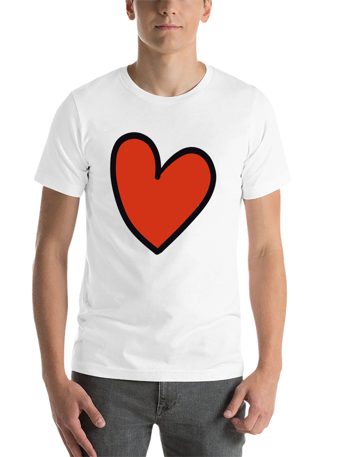 Black Heart Graphic T-Shirt - Black Casual Tee view 14