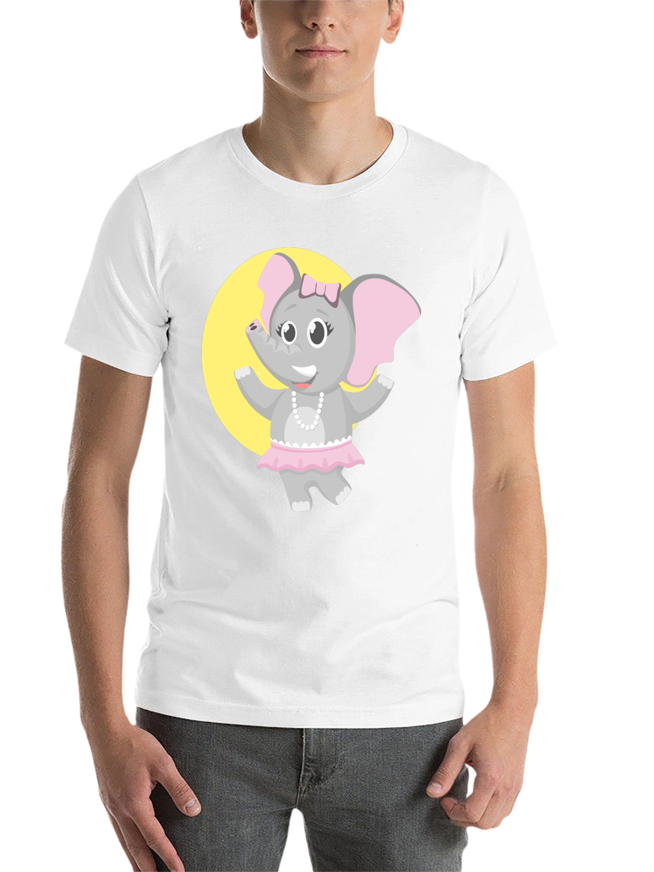 Black Elephant Ballerina T-Shirt - Fun Cartoon Design view 14