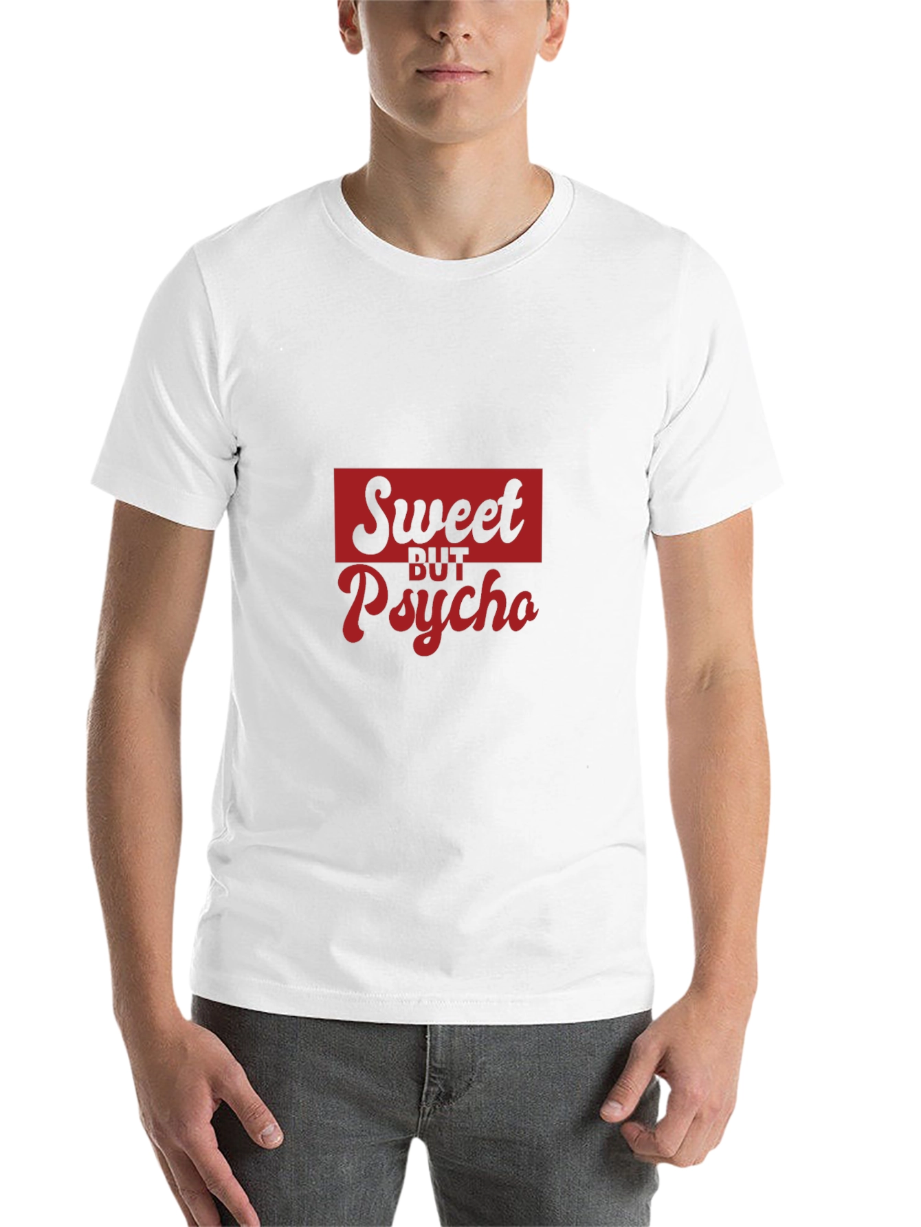 Black Sweet But Psycho Graphic Tee - Black Cotton T-Shirt view 14