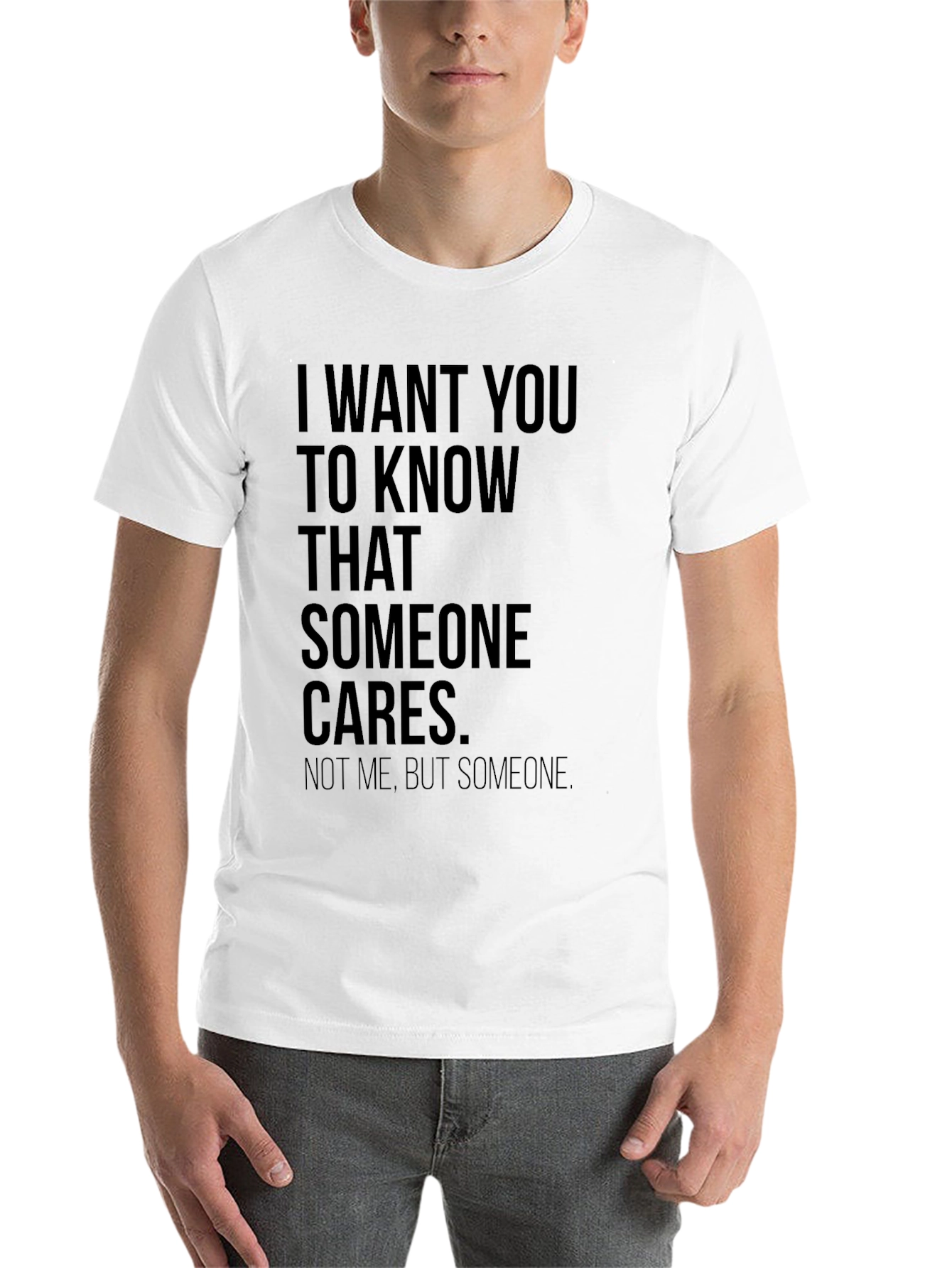 Black Someone Cares Sarcastic T-Shirt view 14