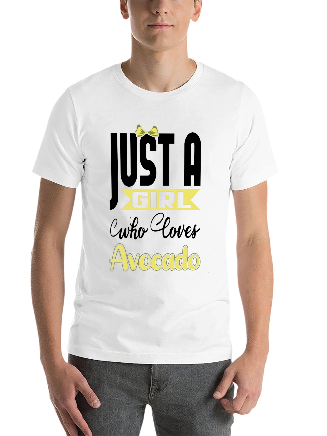 Black Just a Girl Who Loves Avocado T-Shirt view 14